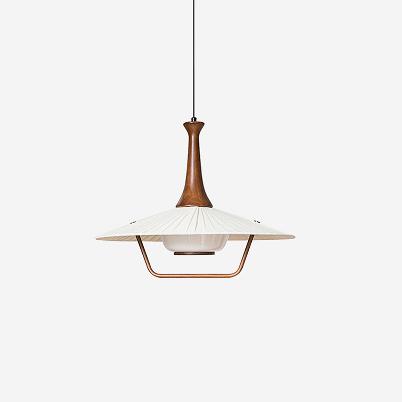 Vionne Mid-Century Pendelleuchte aus Holz und Weiß-Letslighting