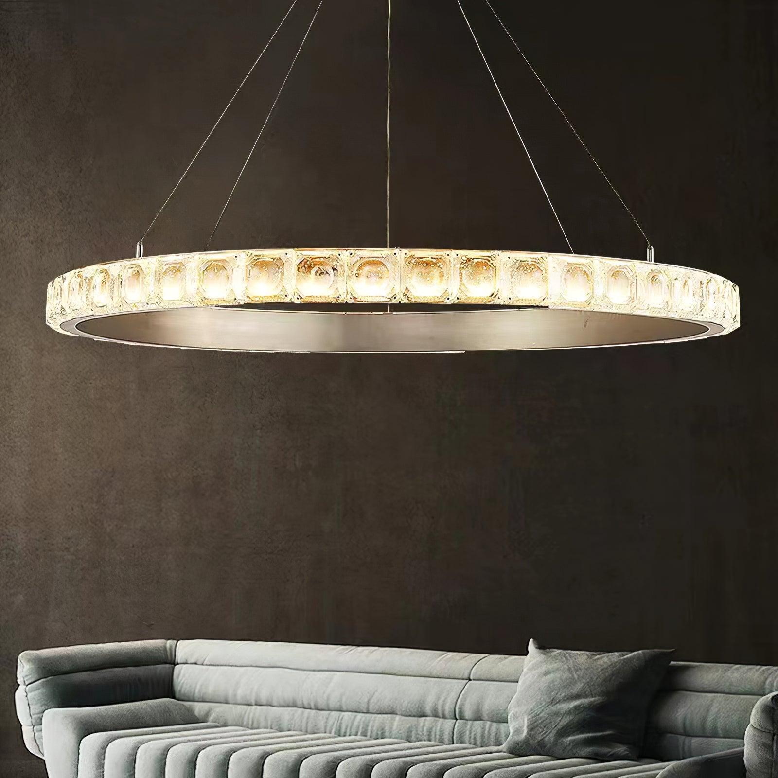 Avzorion Moderner minimalistischer Ring-Glas-Kronleuchter-Letslighting