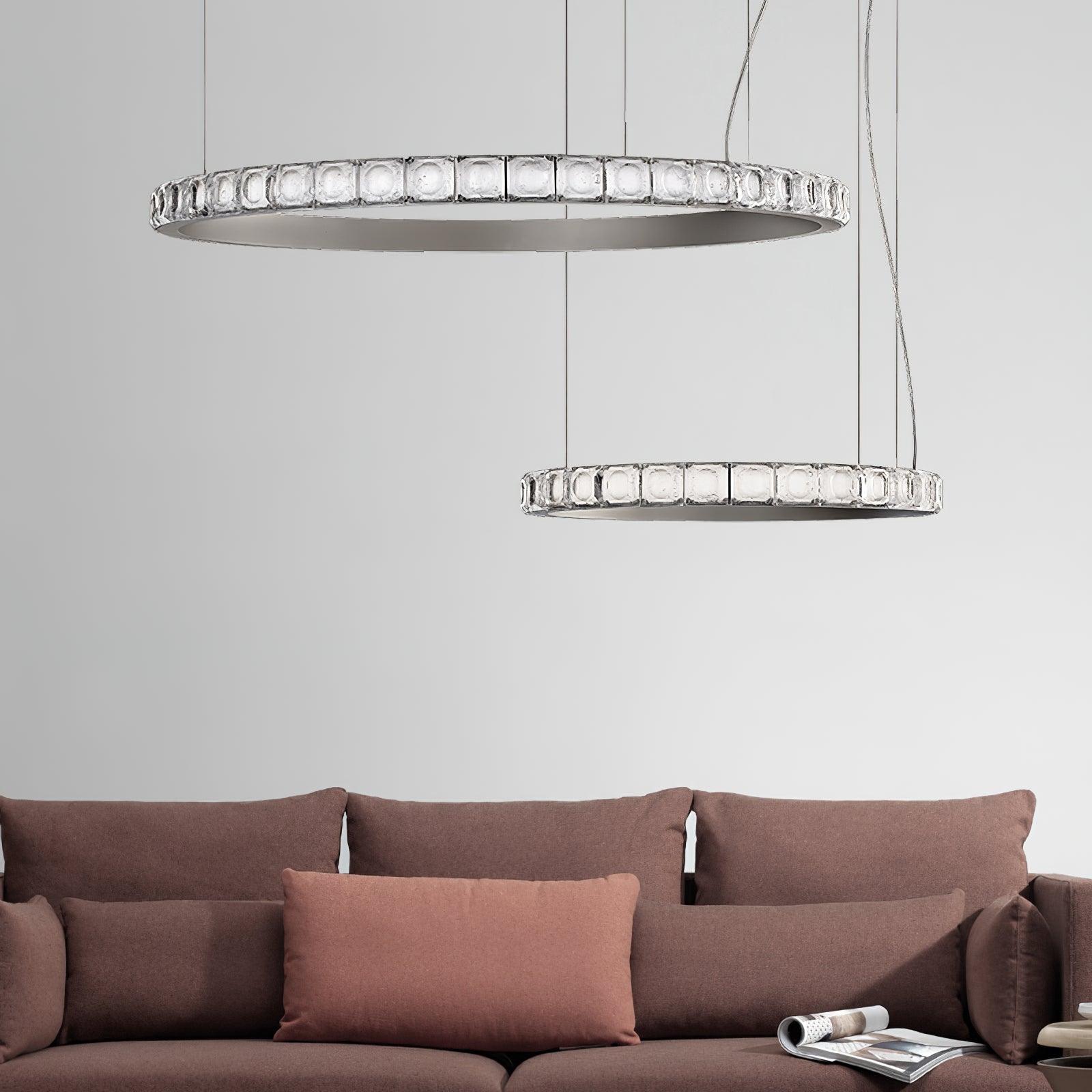 Avzorion Moderner minimalistischer Ring-Glas-Kronleuchter-Letslighting