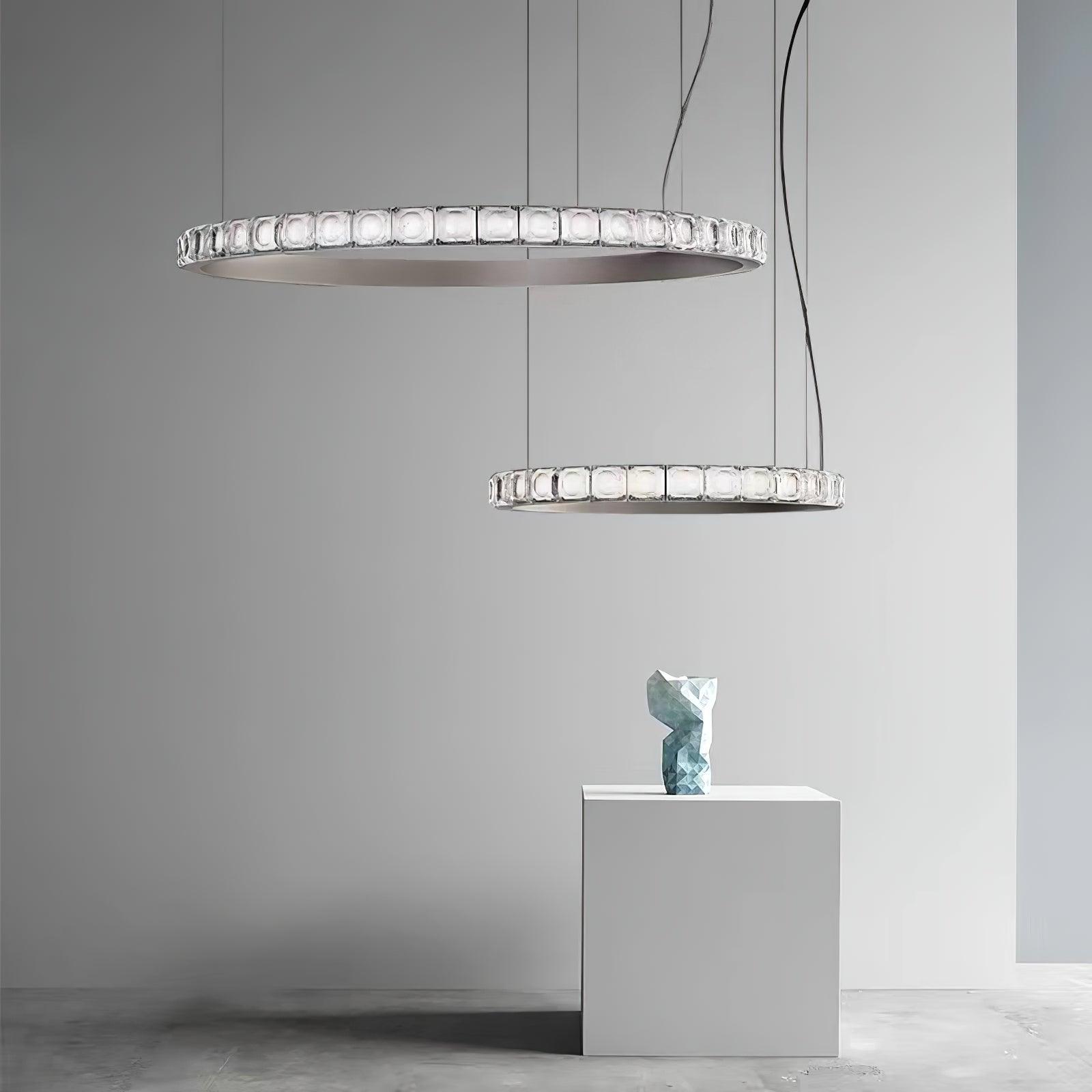 Avzorion Moderner minimalistischer Ring-Glas-Kronleuchter-Letslighting