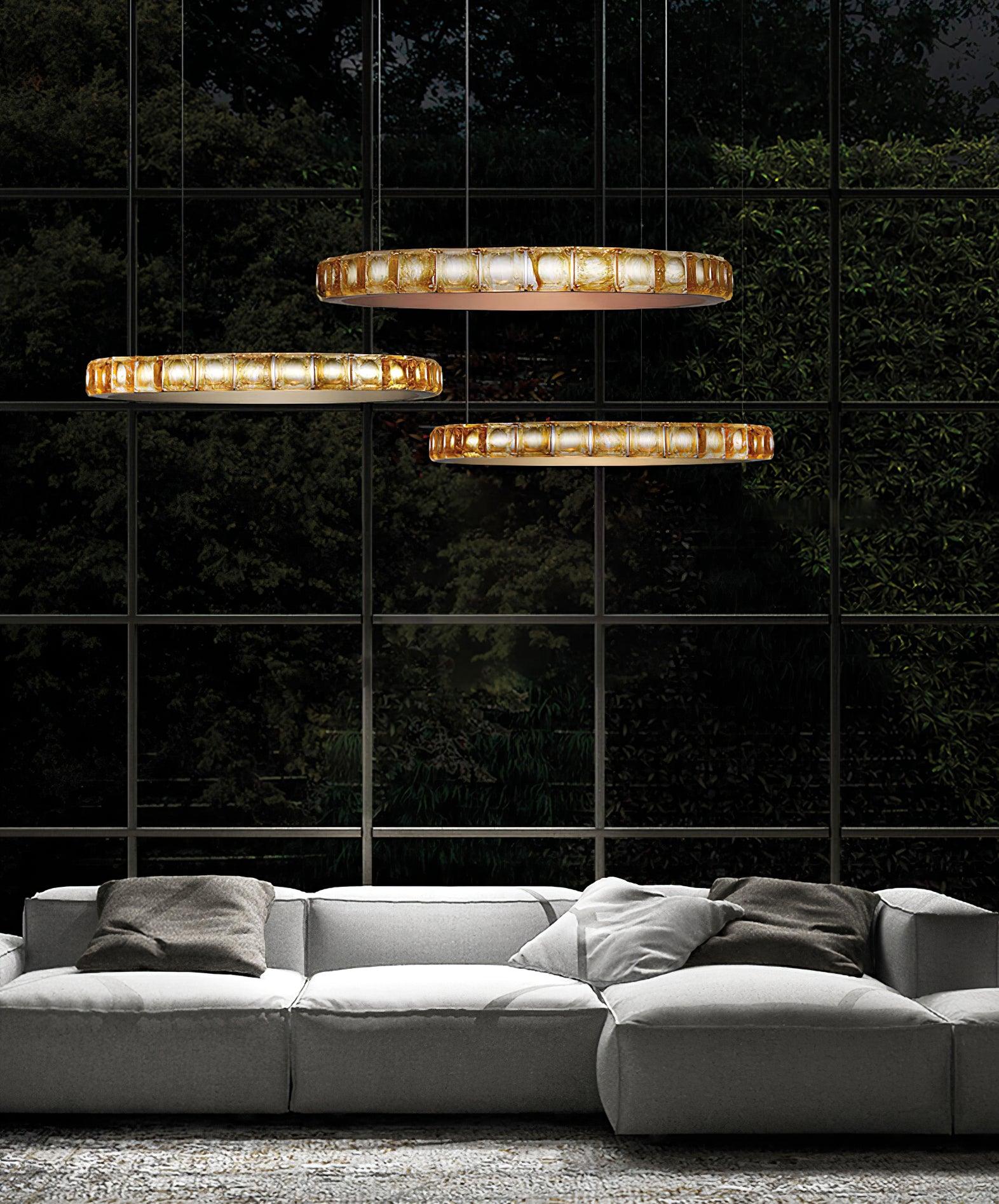Avzorion Moderner minimalistischer Ring-Glas-Kronleuchter-Letslighting
