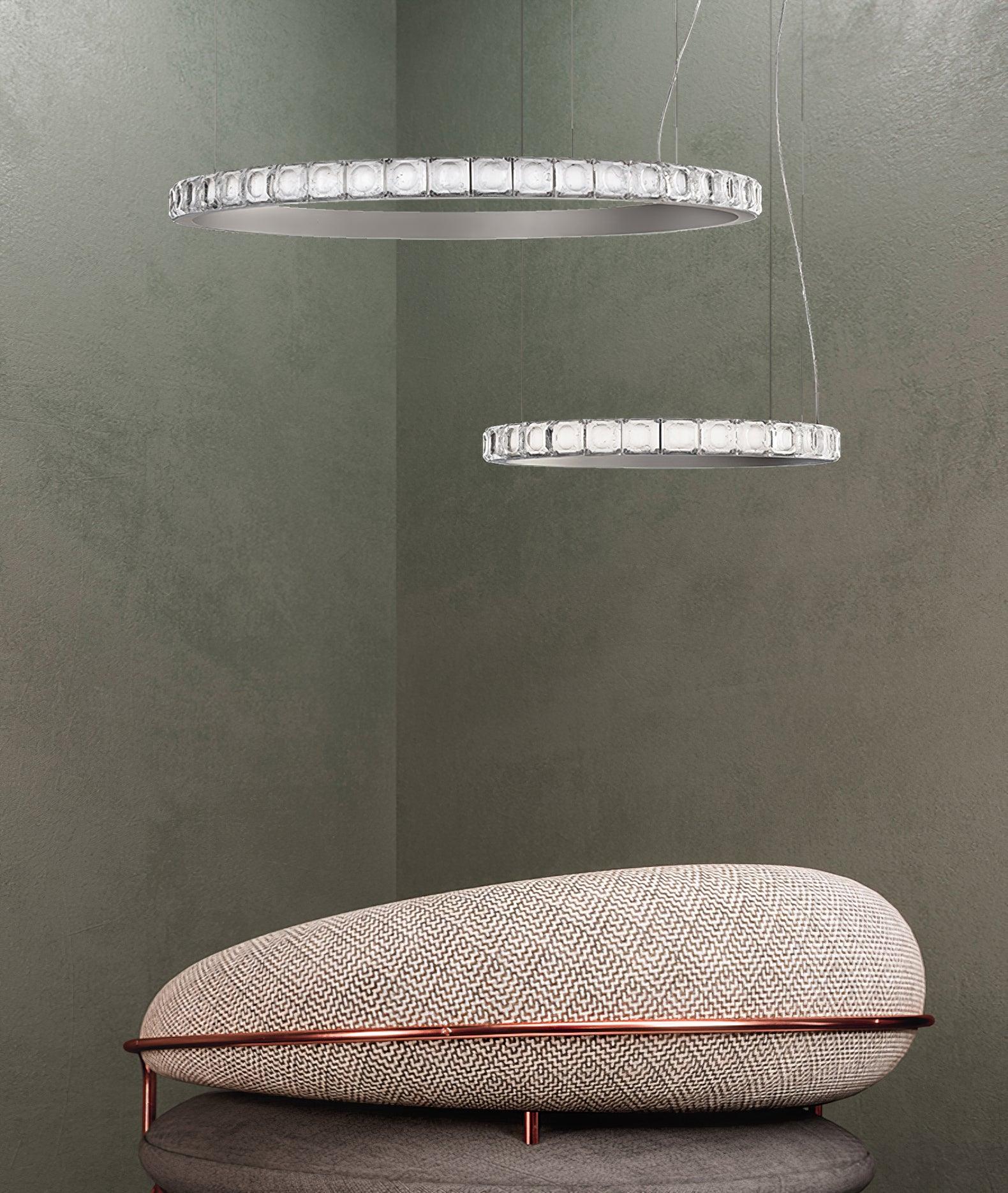 Avzorion Moderner minimalistischer Ring-Glas-Kronleuchter-Letslighting