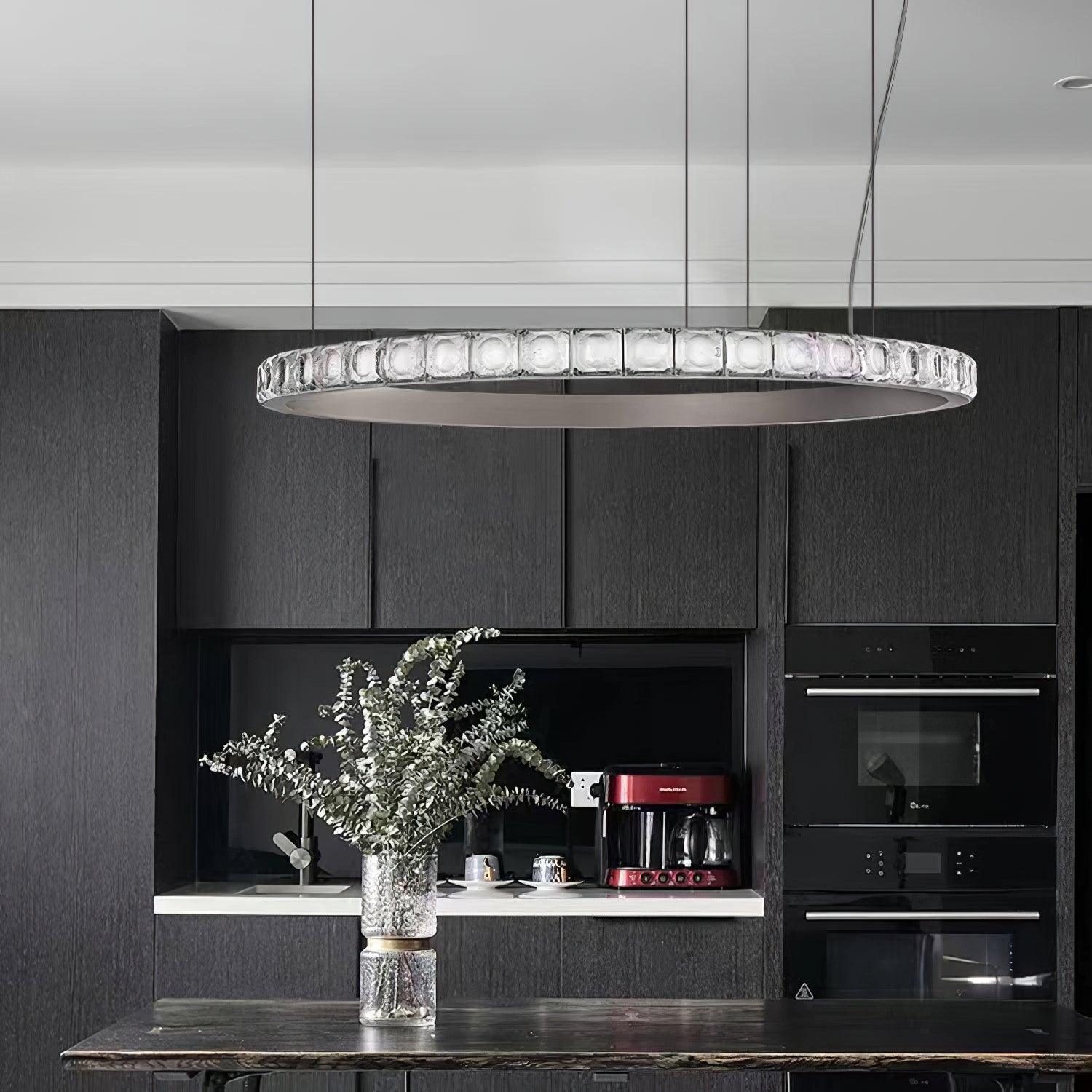 Avzorion Moderner minimalistischer Ring-Glas-Kronleuchter-Letslighting