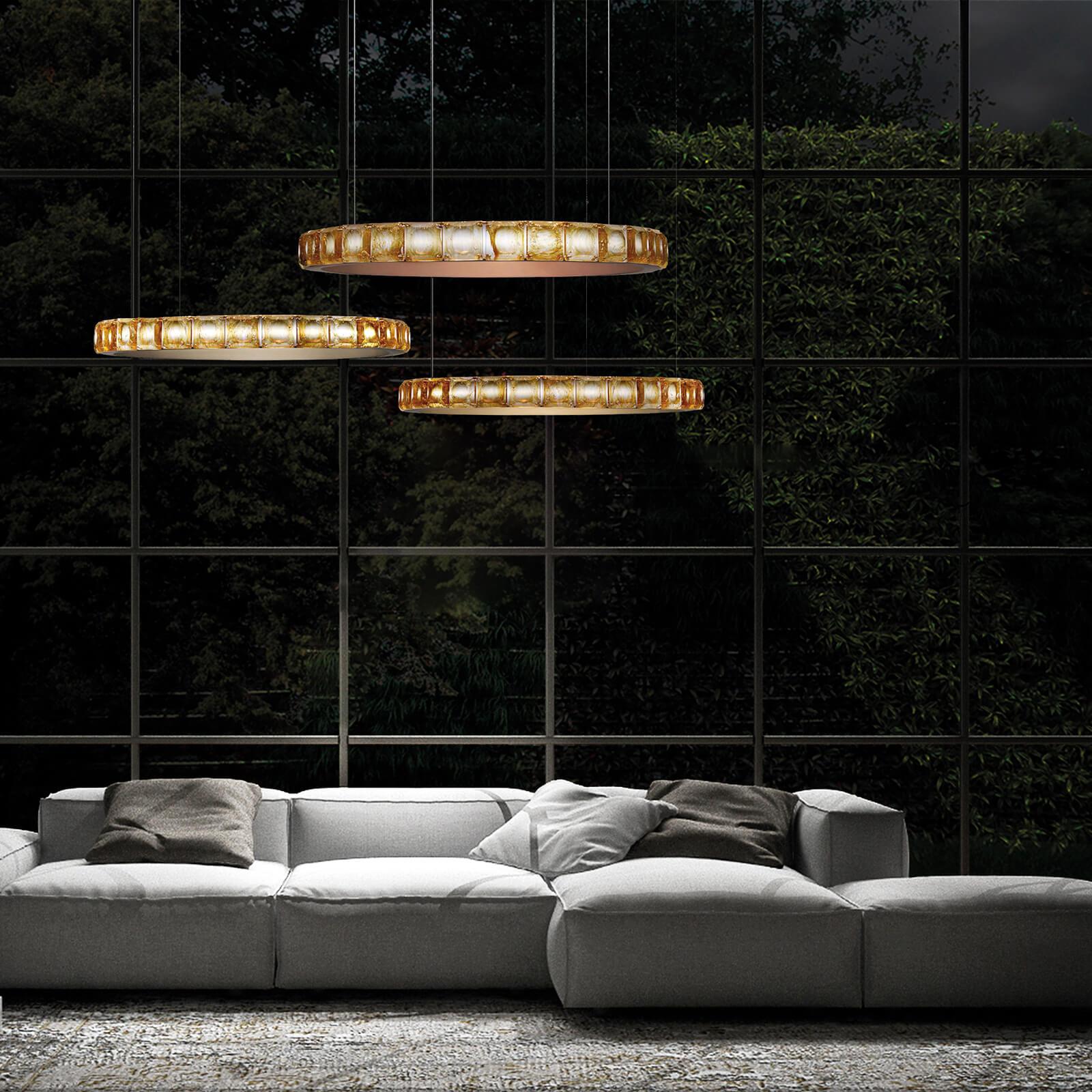 Avzorion Moderner minimalistischer Ring-Glas-Kronleuchter-Letslighting
