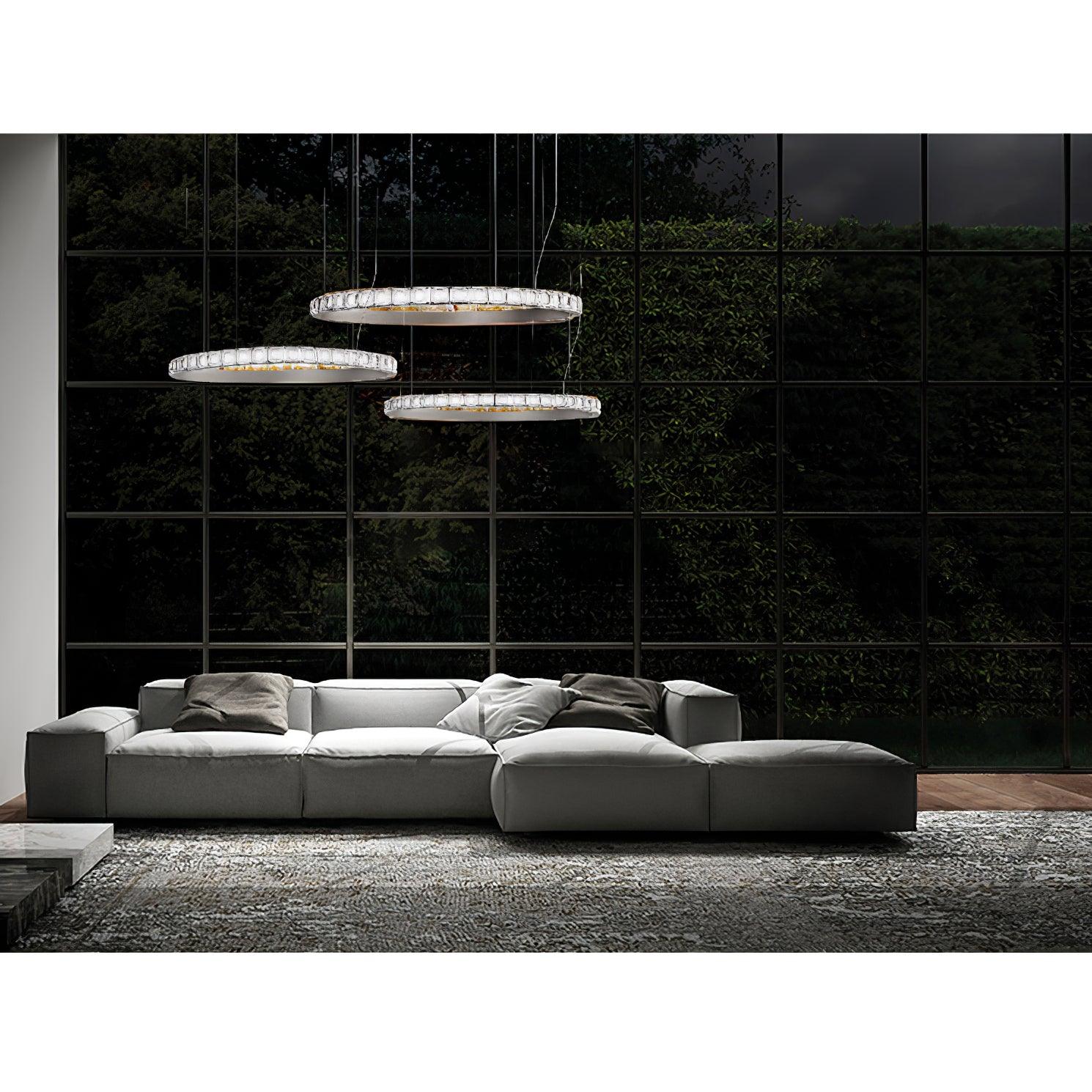 Avzorion Moderner minimalistischer Ring-Glas-Kronleuchter-Letslighting