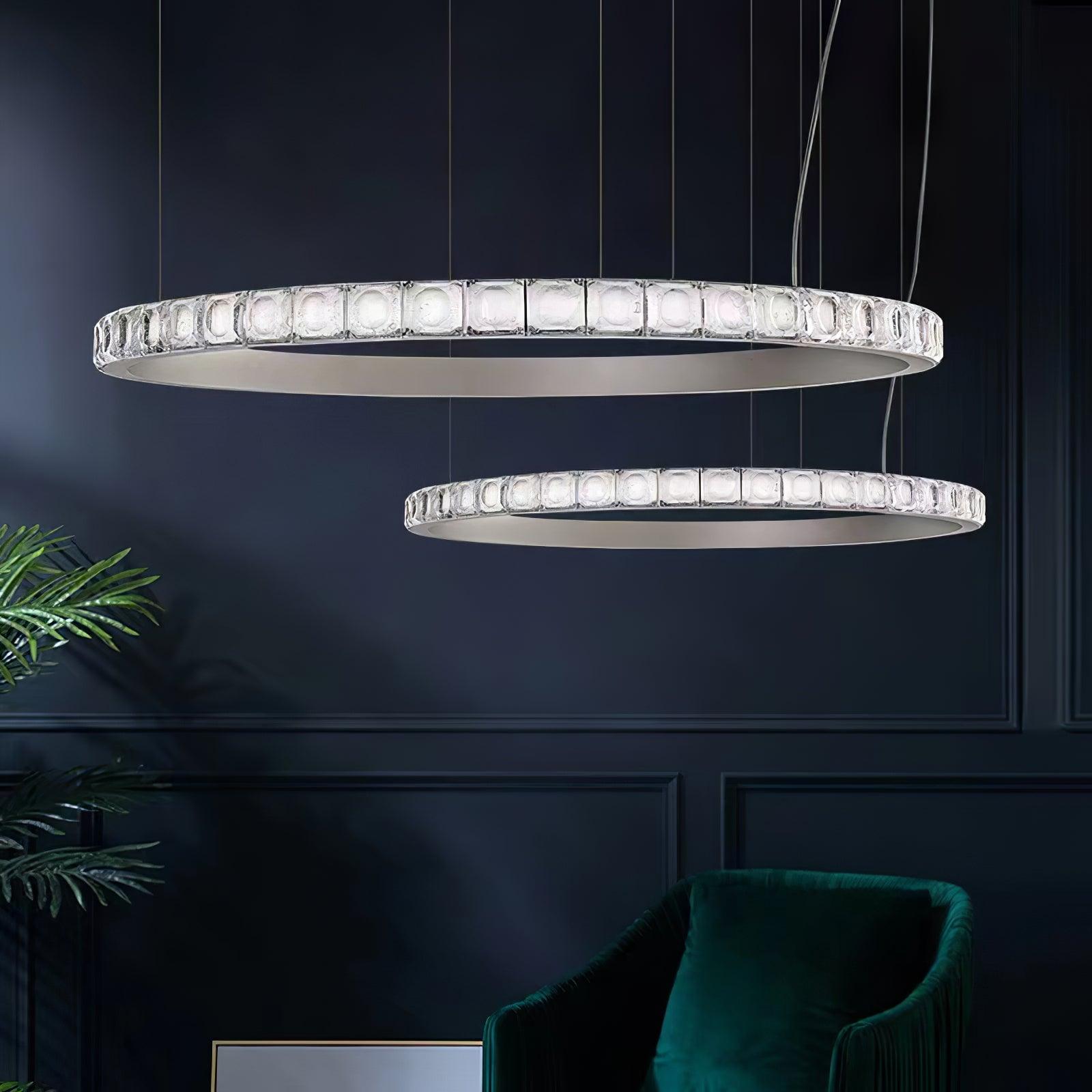 Avzorion Moderner minimalistischer Ring-Glas-Kronleuchter-Letslighting