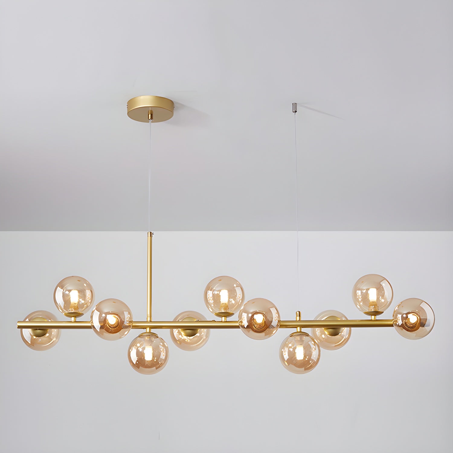 Lustra Kronleuchter Glas Kugel Gold 12-Licht-Letslighting