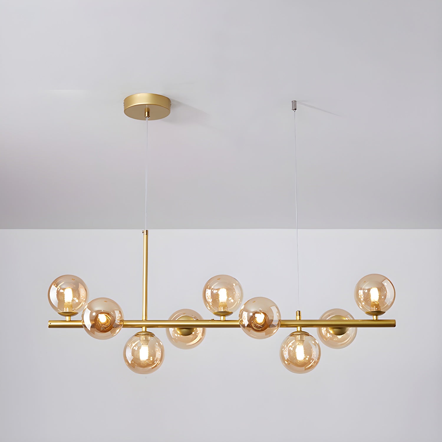 Lustra Kronleuchter Glas Kugel Gold 12-Licht-Letslighting
