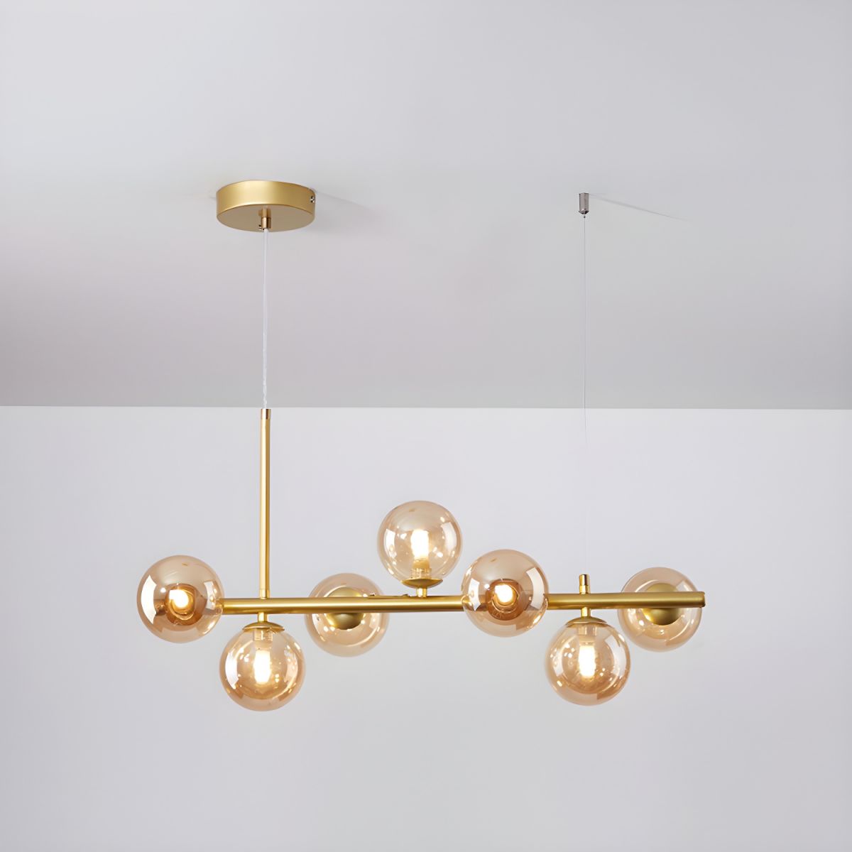 Lustra Kronleuchter Glas Kugel Gold 12-Licht-Letslighting