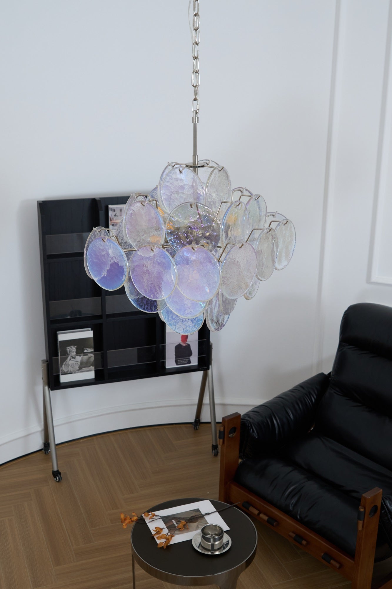 Aurora Chandelier Iridescent Murano Disc Layered - Neutralighting