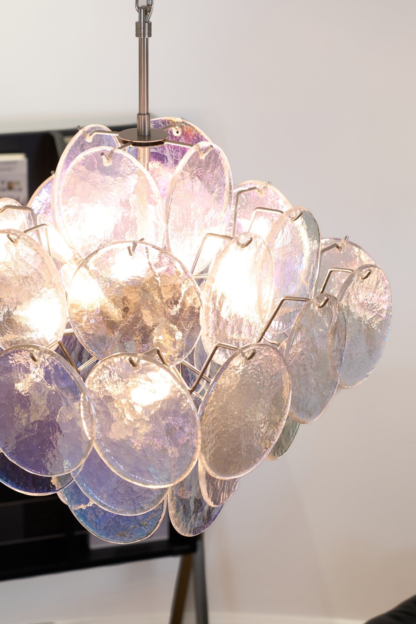Aurora Chandelier Iridescent Murano Disc Layered - Neutralighting