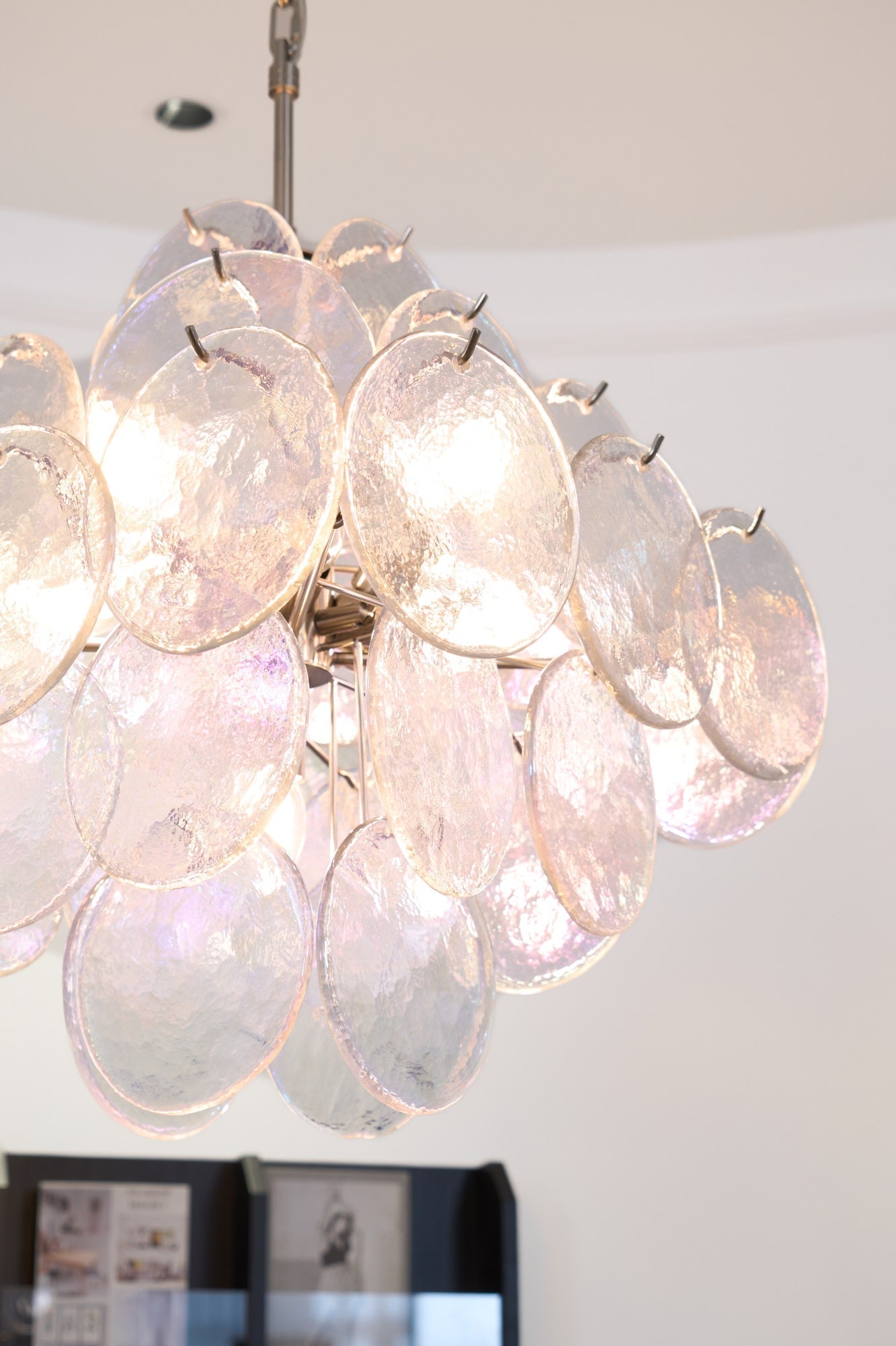 Aurora Chandelier Iridescent Murano Disc Layered - Neutralighting