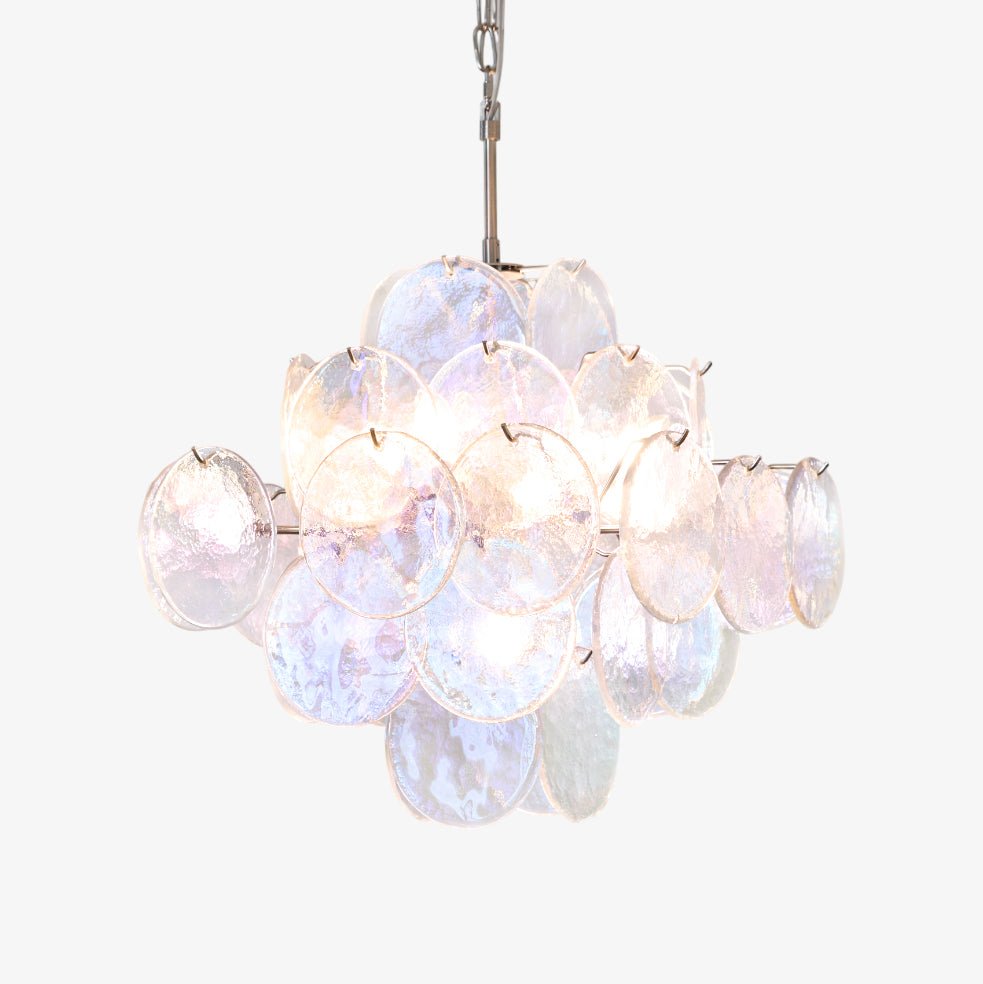 Aurora Chandelier Iridescent Murano Disc Layered - Neutralighting