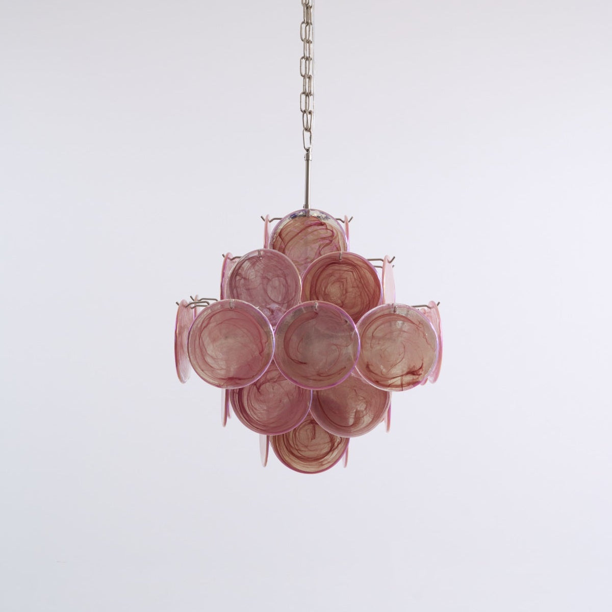 Aurora Chandelier Pink Glass Disc Layered Romantic - Neutralighting