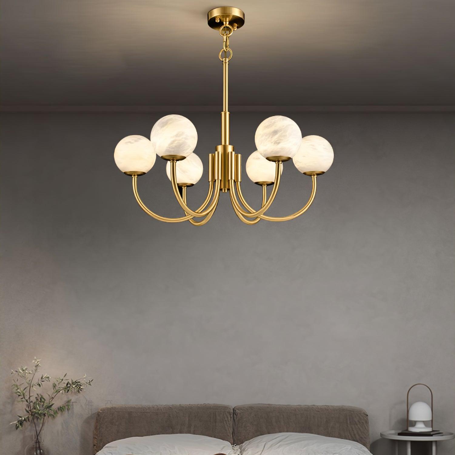 Alira Vintage Alabaster Chandelier Light - Letslighting