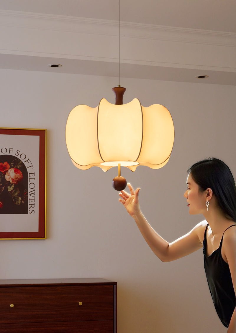 Calithra Stoff Holz Pendelleuchte-Letslighting