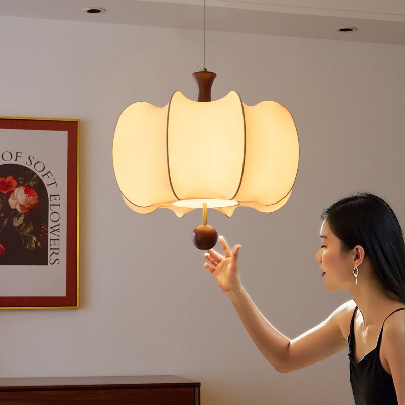 Calithra Stoff Holz Pendelleuchte-Letslighting