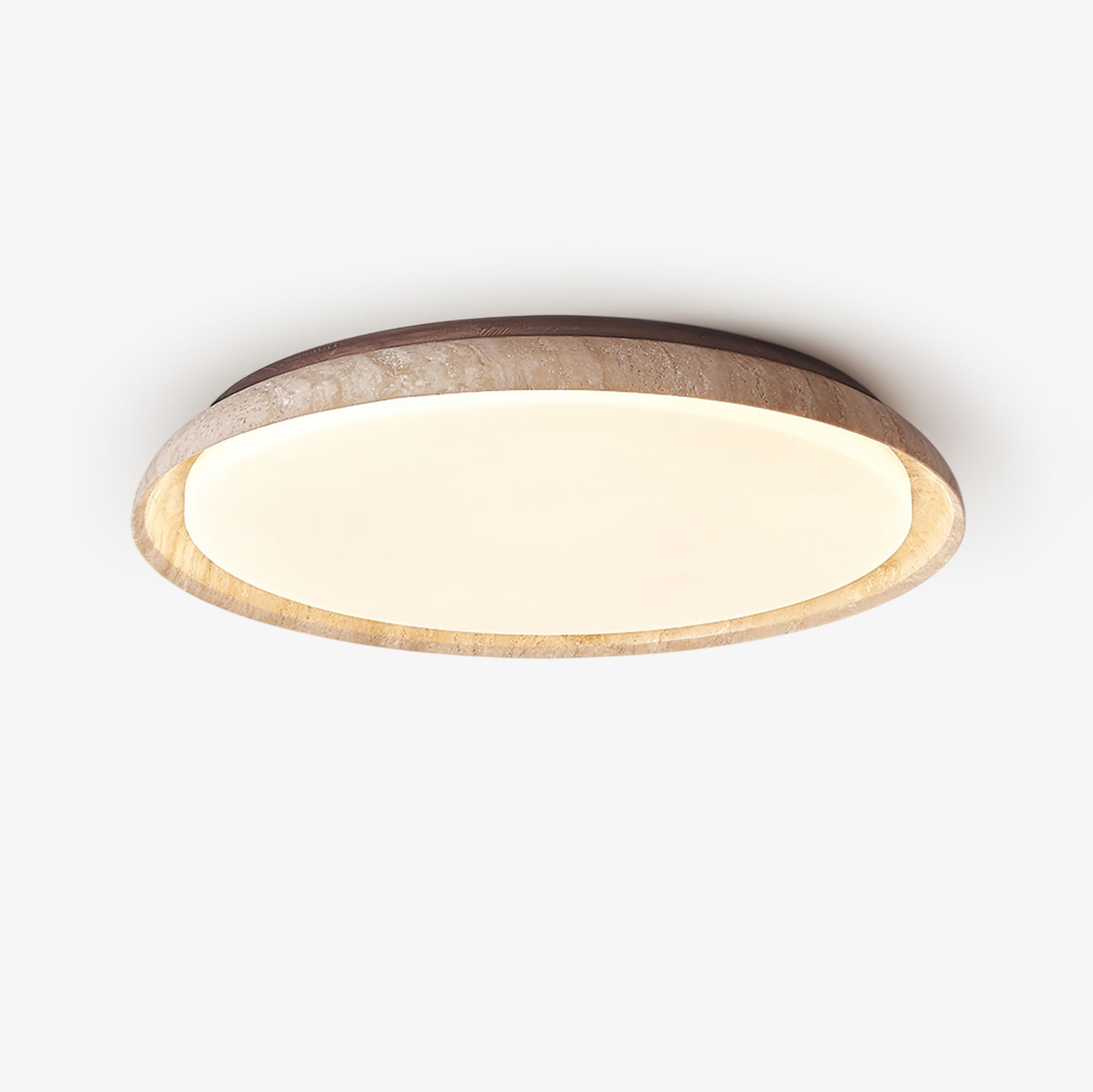 Elvinila Ring-Rim Travertine Ceiling Light - Neutralighting