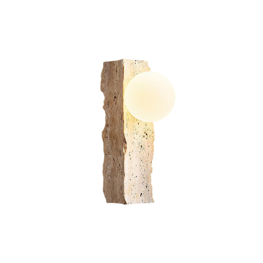 Aureum Modern Minimalist Glass Travertine Wall Lamp - Letslighting