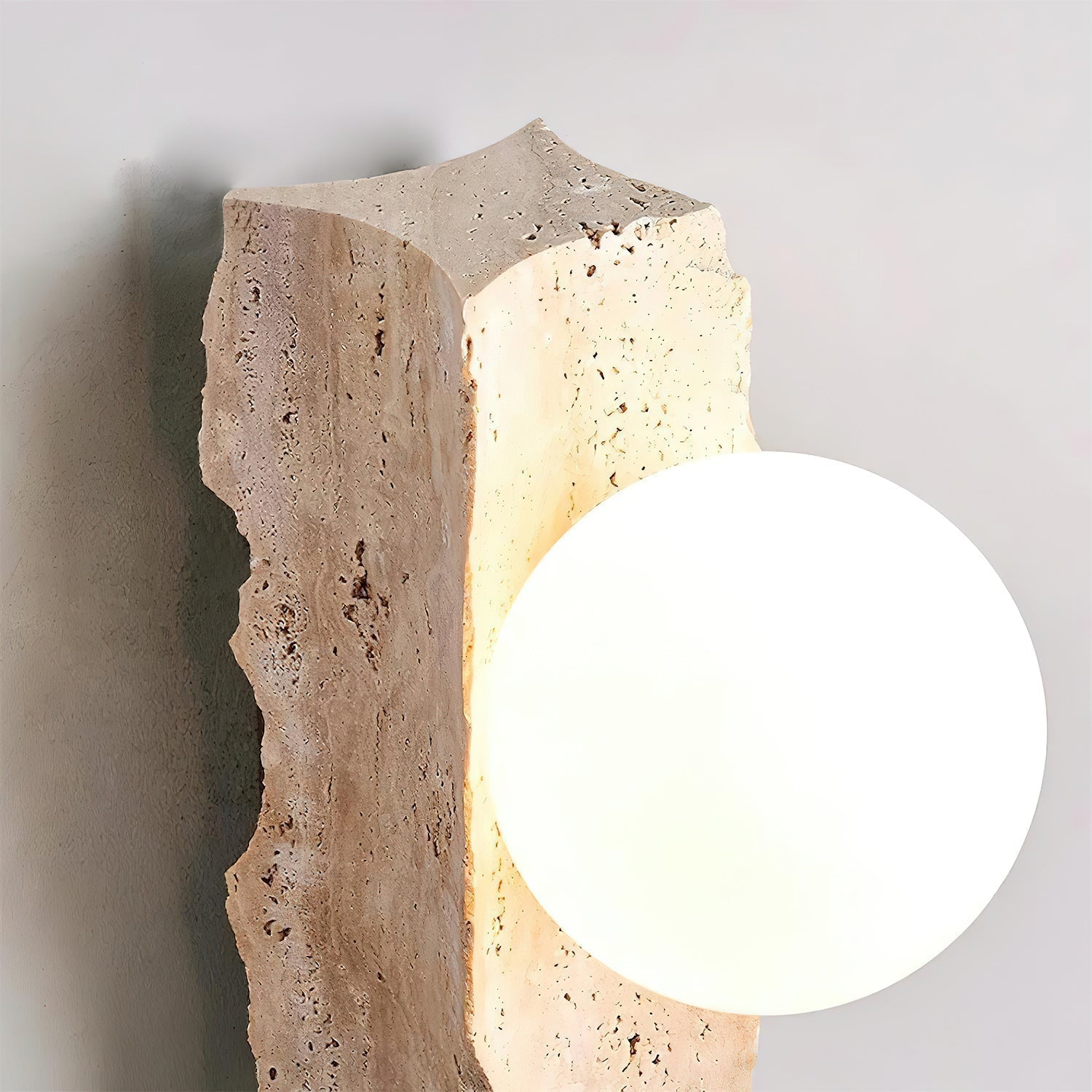 Aureum Modern Minimalist Glass Travertine Wall Lamp - Letslighting