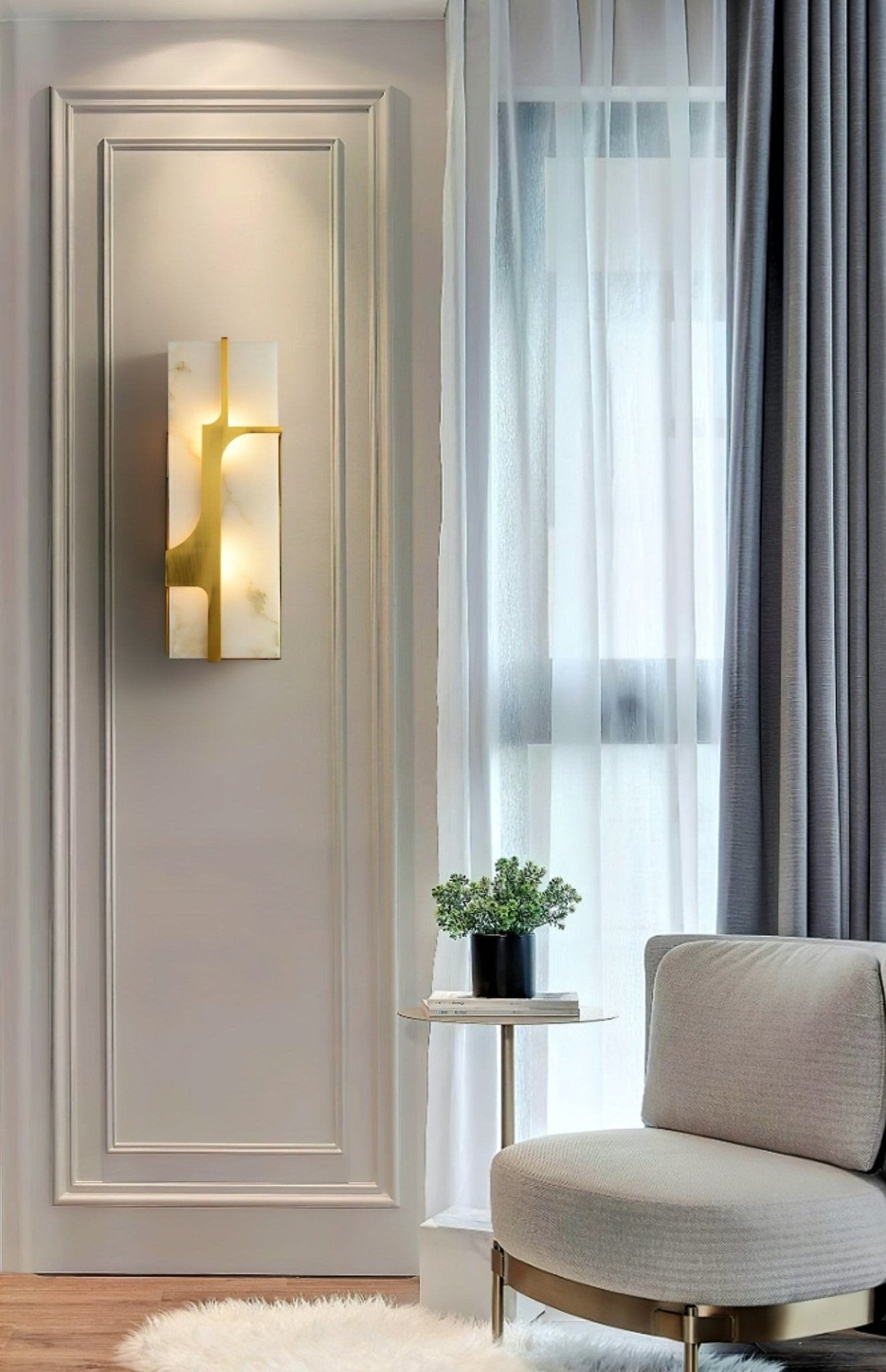 Ocarionis Geometric Alabaster Wall Light - Neutralighting