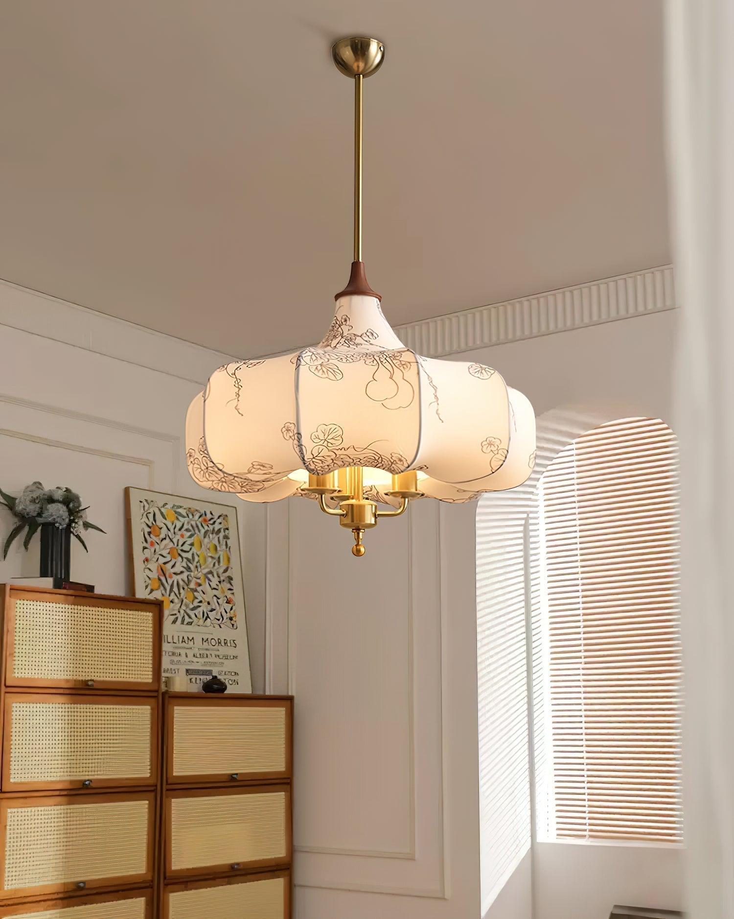 Fioren Stoff & Holz Pendelleuchte-Letslighting