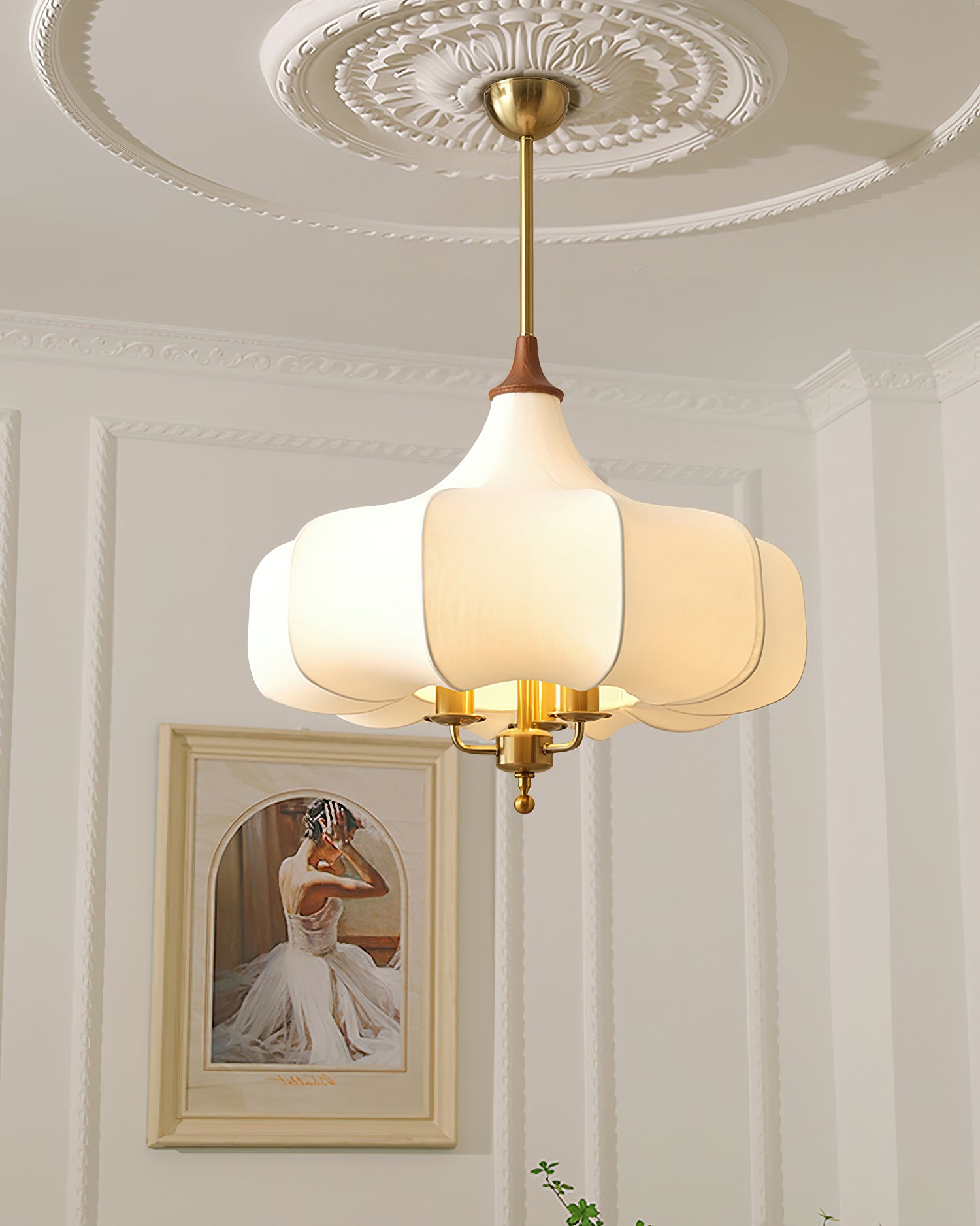 Fioren Stoff & Holz Pendelleuchte-Letslighting