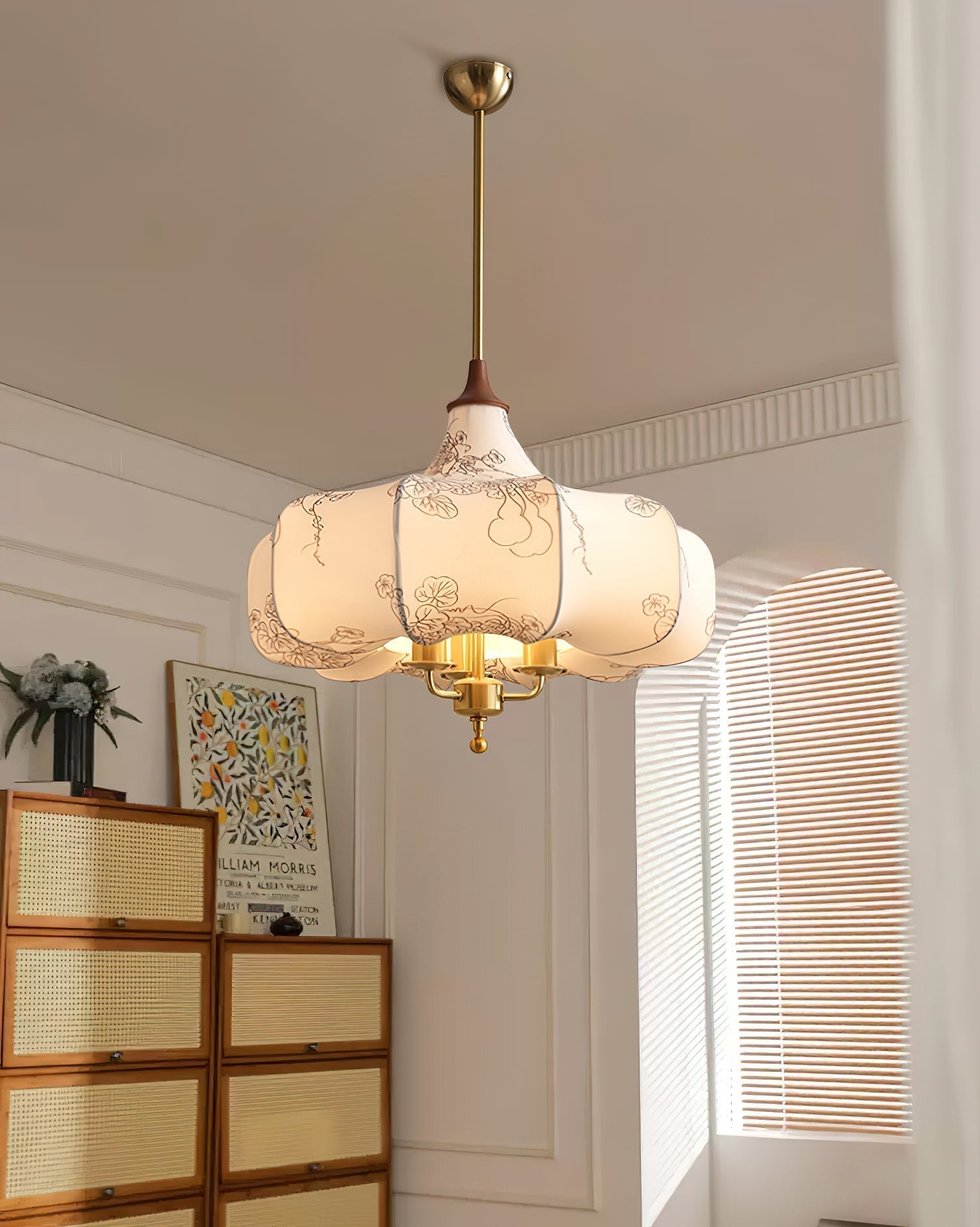 Fioren Stoff & Holz Pendelleuchte-Letslighting