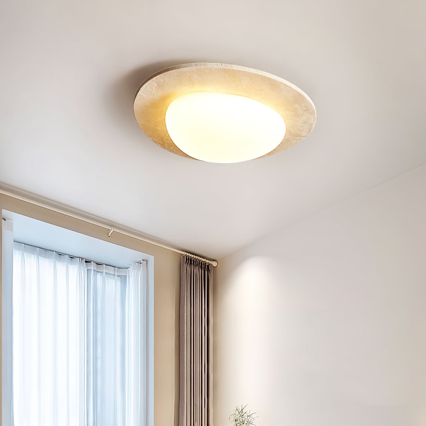 Orlaeisra Circular Travertine Ceiling Light - Neutralighting