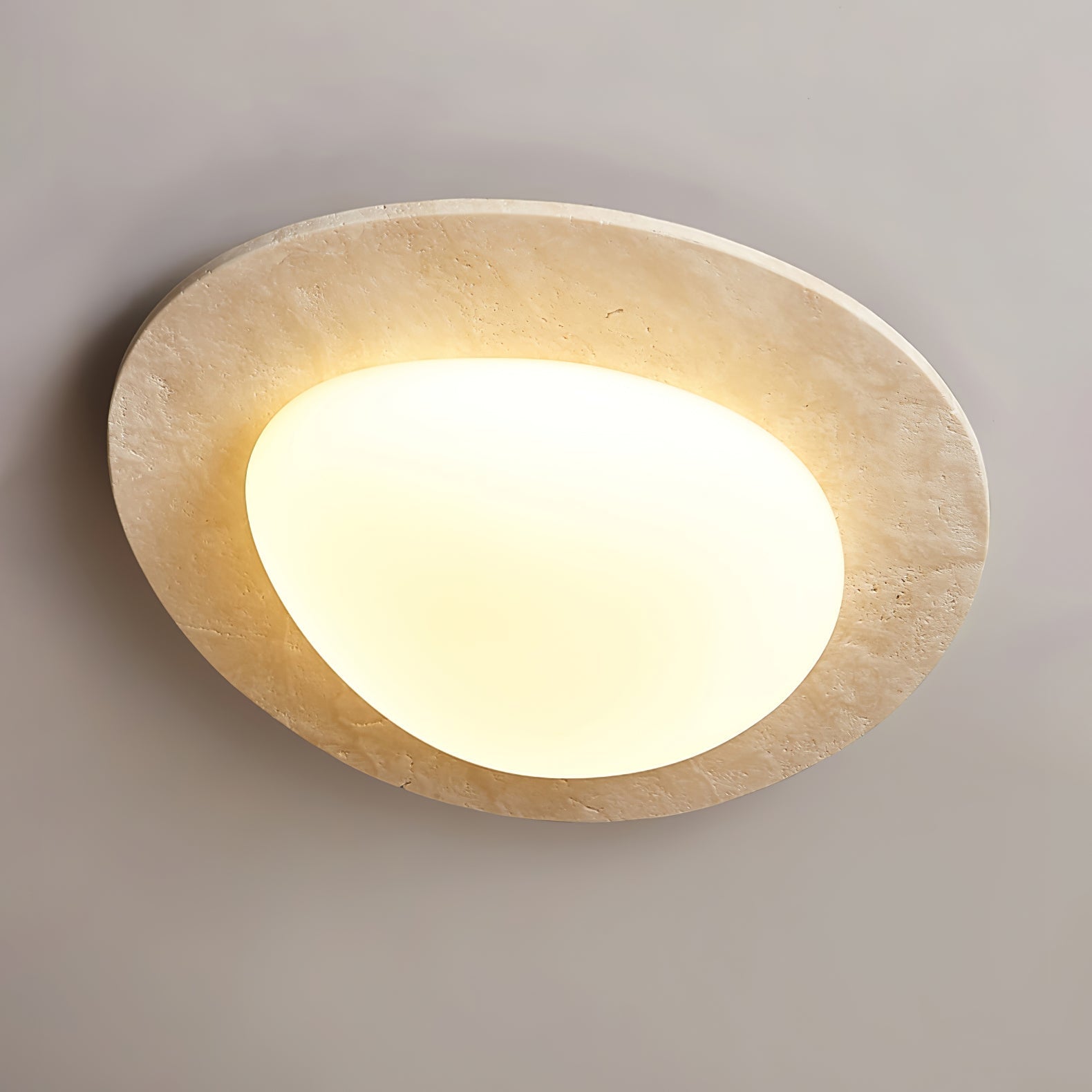 Orlaeisra Circular Travertine Ceiling Light - Neutralighting