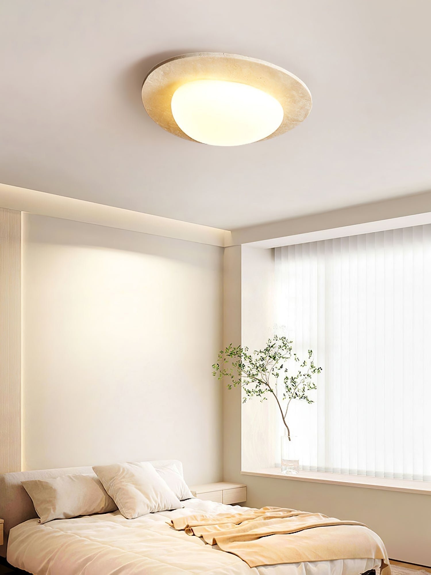 Orlaeisra Circular Travertine Ceiling Light - Neutralighting