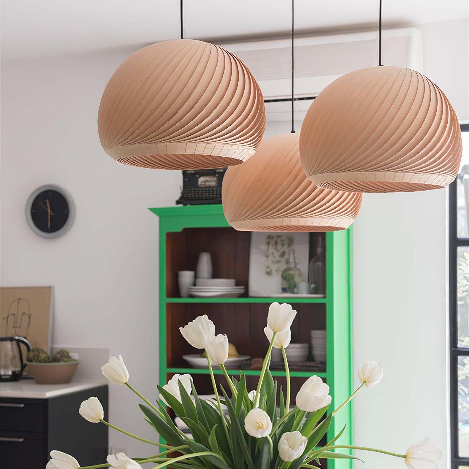 Spiral Vintage Holz Pendelleuchte-Letslighting