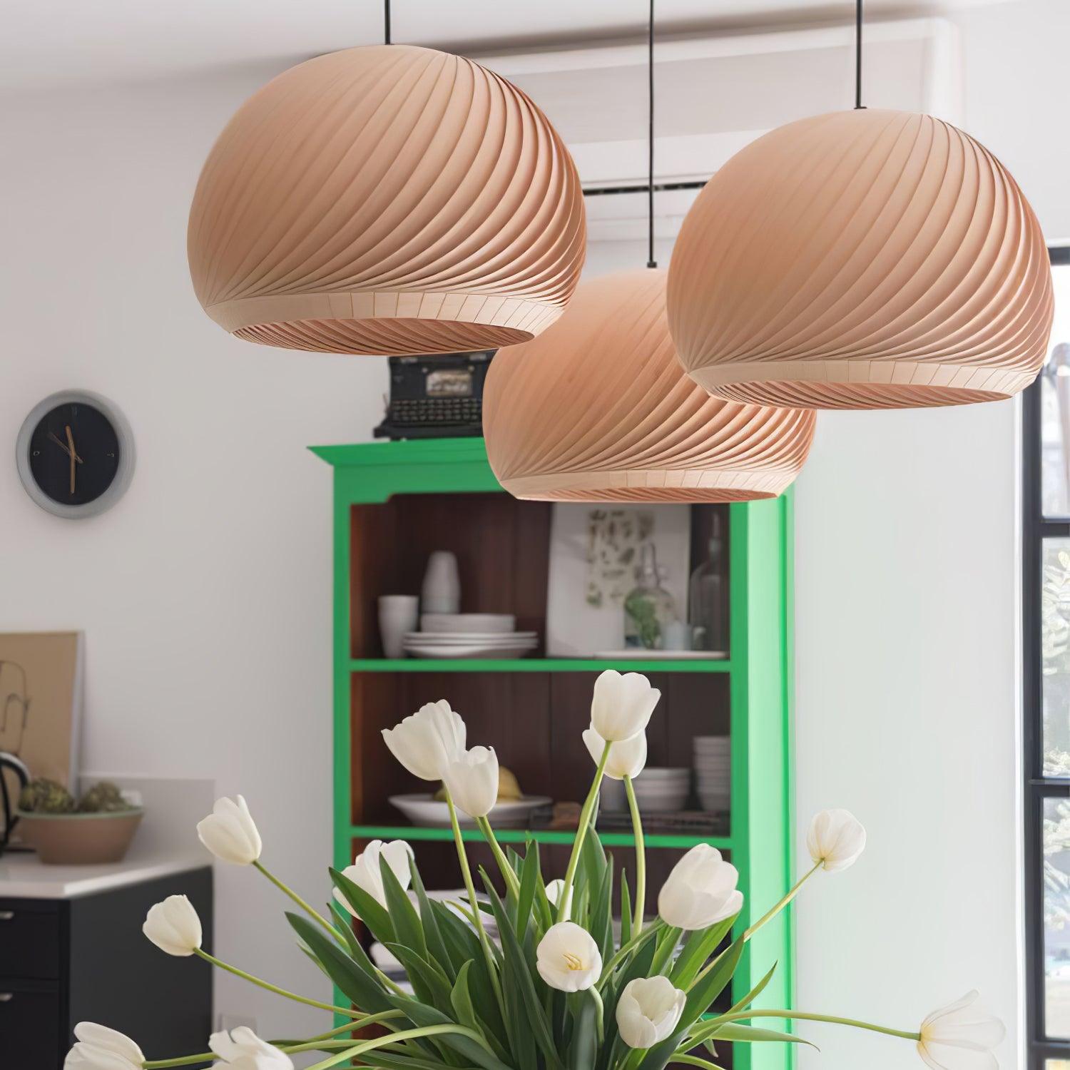 Spiral Vintage Holz Pendelleuchte-Letslighting