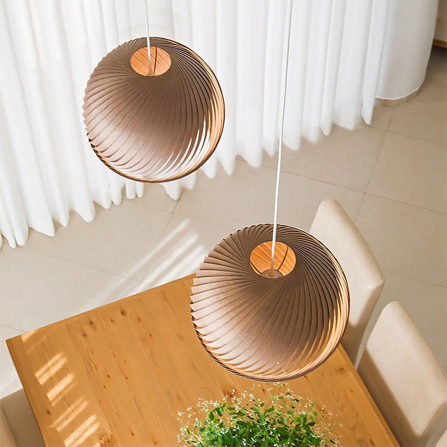 Spiral Vintage Holz Pendelleuchte-Letslighting