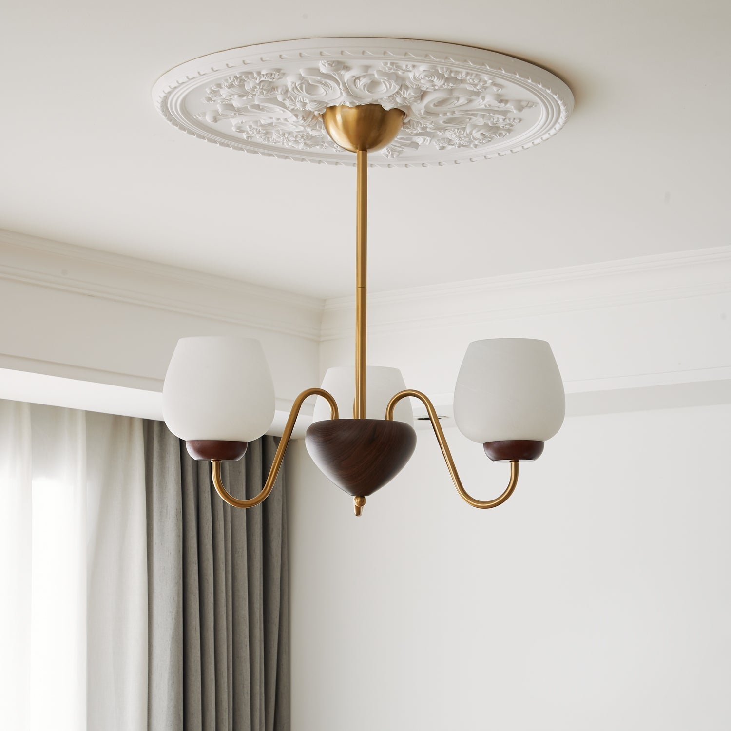 Sytheiel Premium Eleganz Holz Glas Kronleuchter-Letslighting