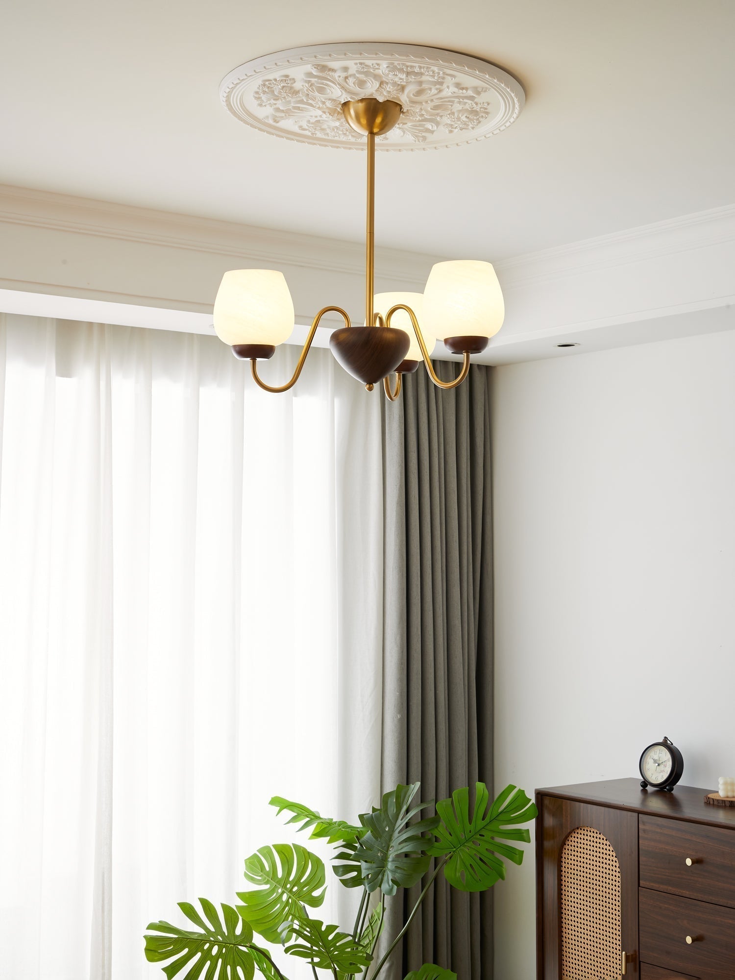 Sytheiel Premium Eleganz Holz Glas Kronleuchter-Letslighting