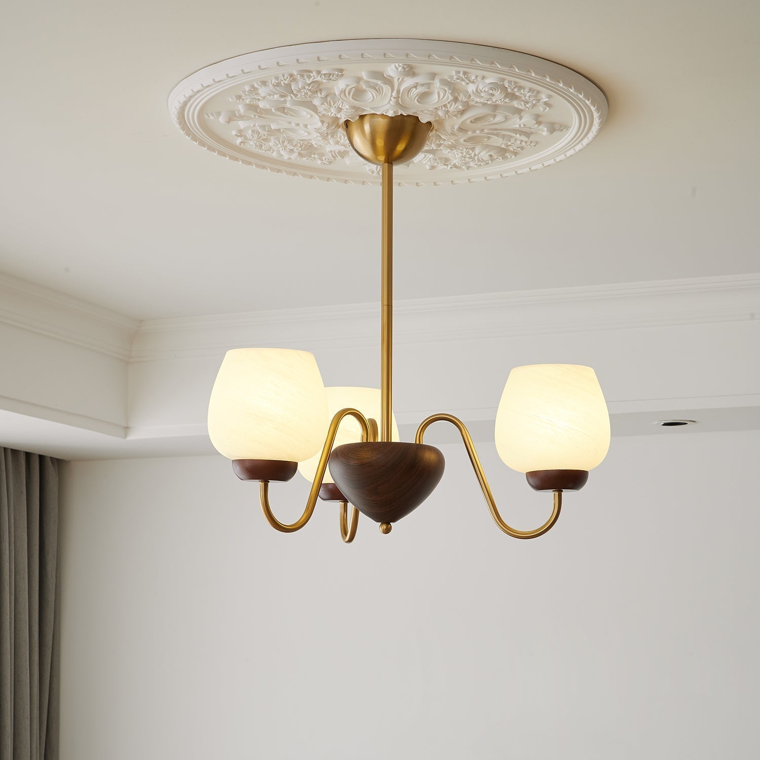 Sytheiel Premium Eleganz Holz Glas Kronleuchter-Letslighting