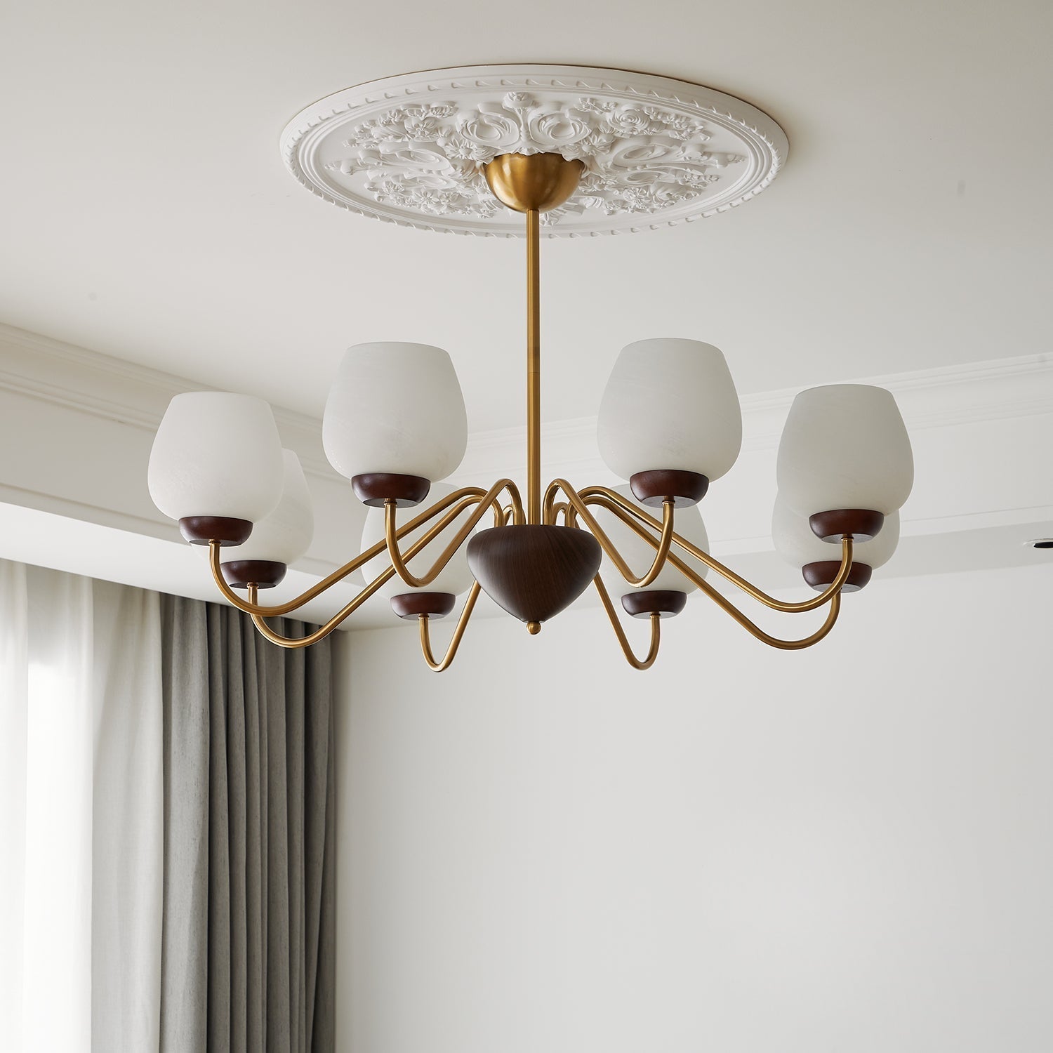 Sytheiel Premium Eleganz Holz Glas Kronleuchter-Letslighting