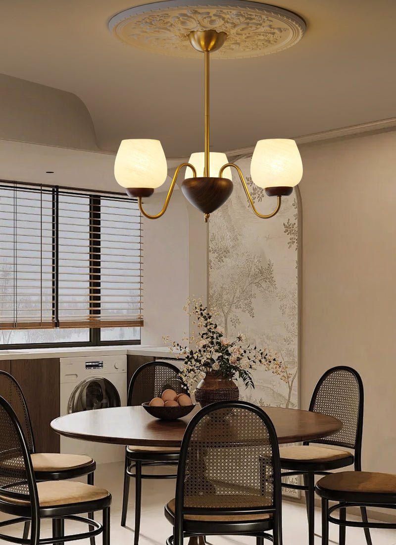 Sytheiel Premium Eleganz Holz Glas Kronleuchter-Letslighting