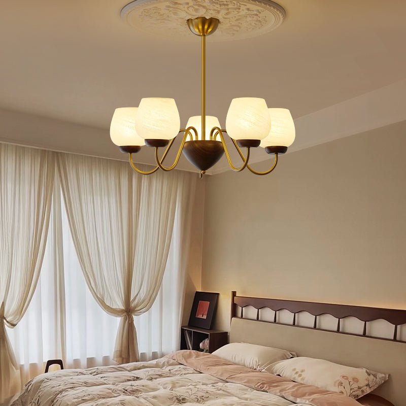 Sytheiel Premium Eleganz Holz Glas Kronleuchter-Letslighting