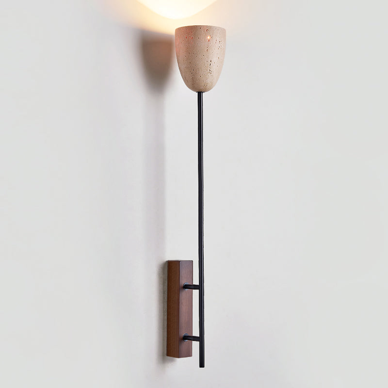 Kvennuvyo Modern Minimalist Walnut Metal Wood Wall Lamp - Letslighting