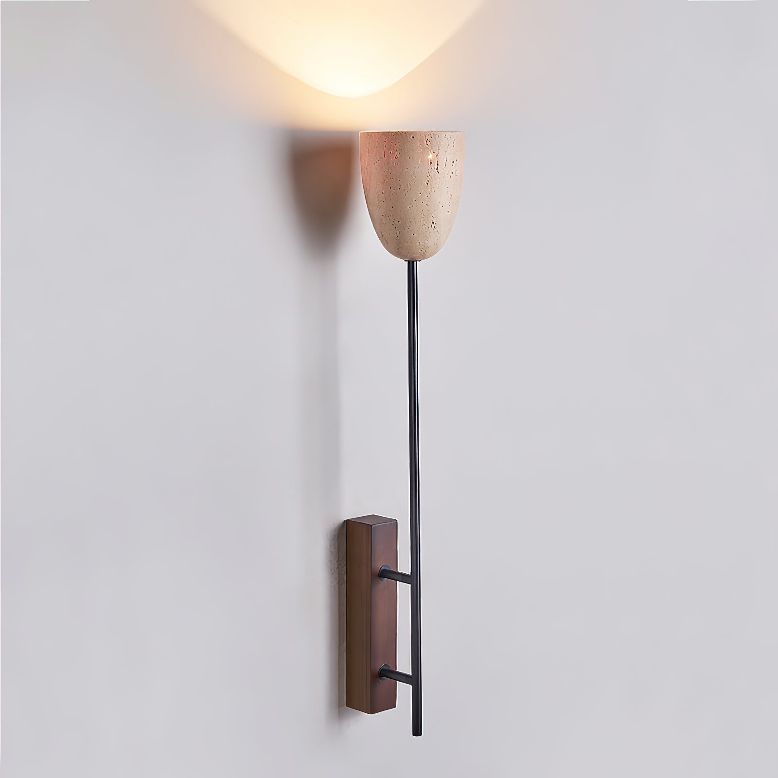 Kvennuvyo Modern Minimalist Walnut Metal Wood Wall Lamp - Letslighting
