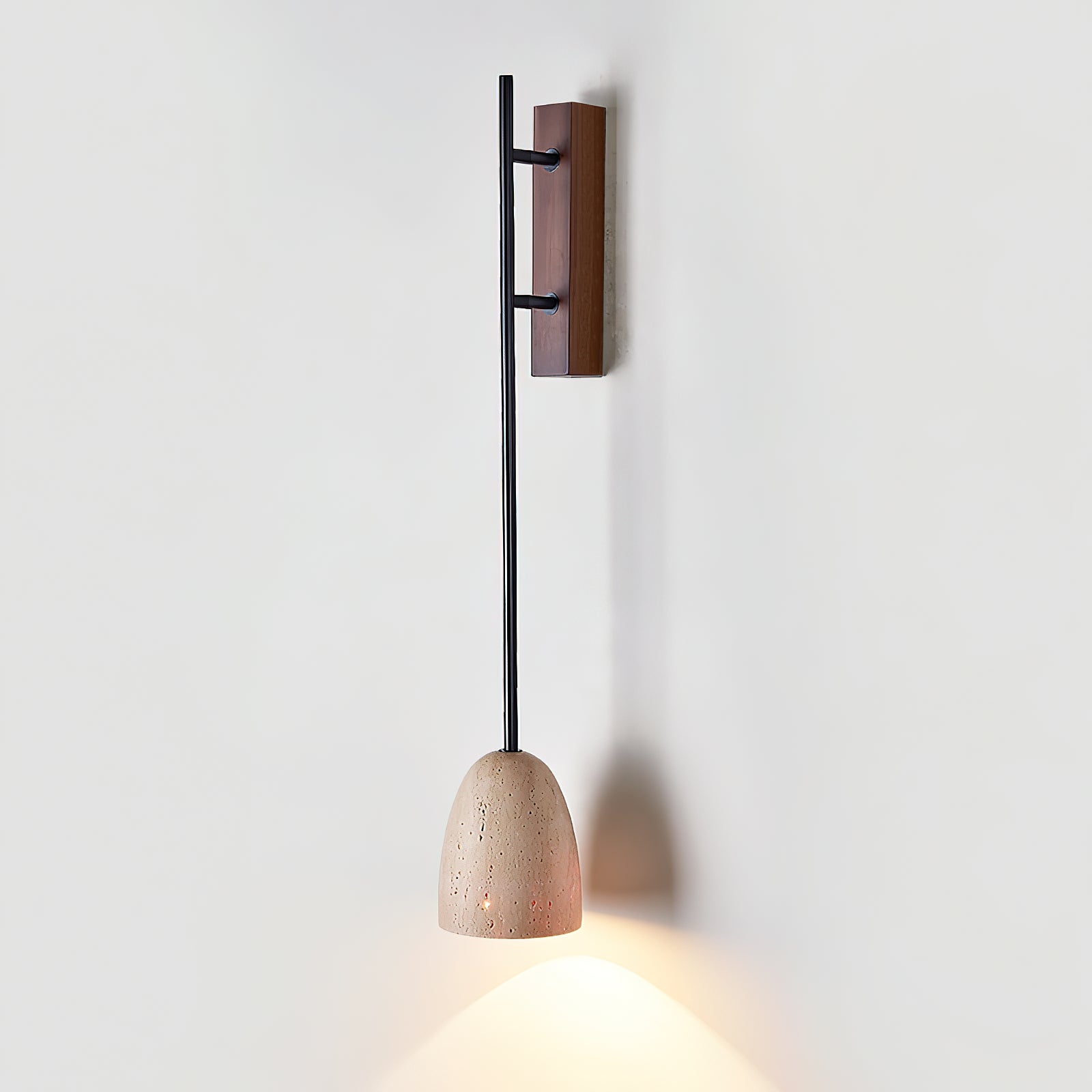Kvennuvyo Modern Minimalist Walnut Metal Wood Wall Lamp - Letslighting