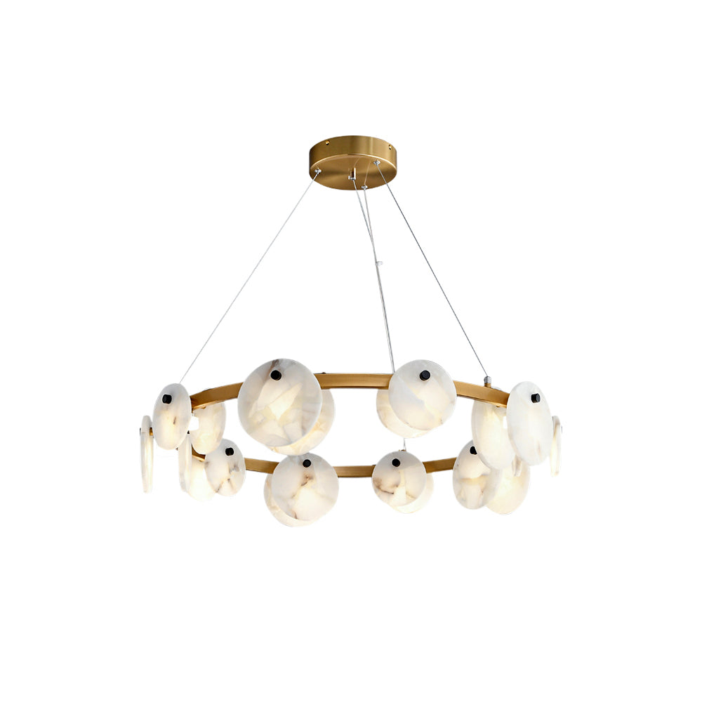 Ostruvys Postmodern Luxury Brass Alabaster Chandelier - Letslighting