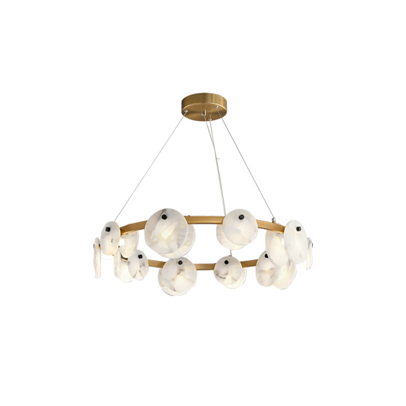 Ostruvys Postmodern Luxury Brass Alabaster Chandelier - Letslighting