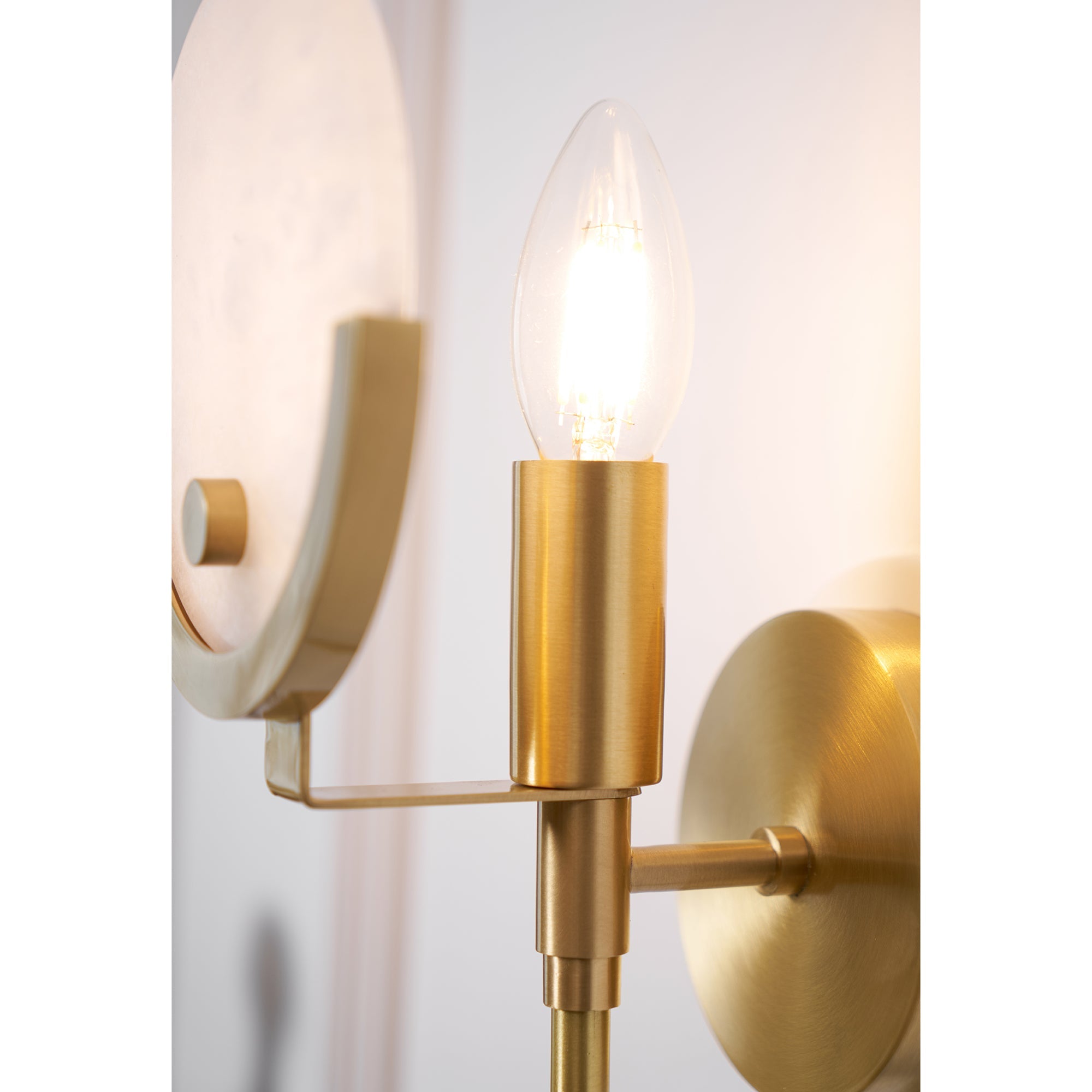 Ljomuvyo Modern Minimalist Brass Alabaster Sconce Wall Lamp - Letslighting