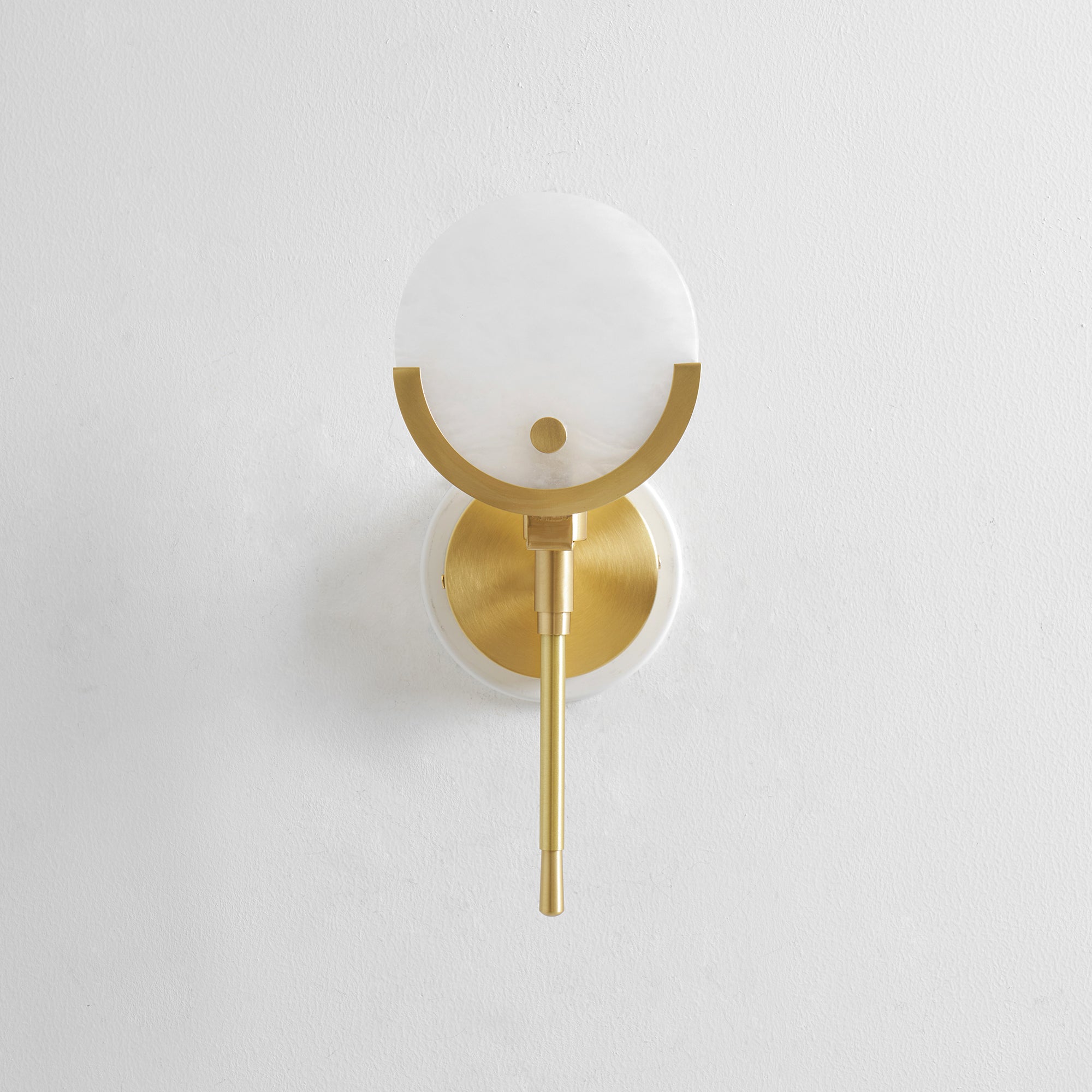Ljomuvyo Modern Minimalist Brass Alabaster Sconce Wall Lamp - Letslighting