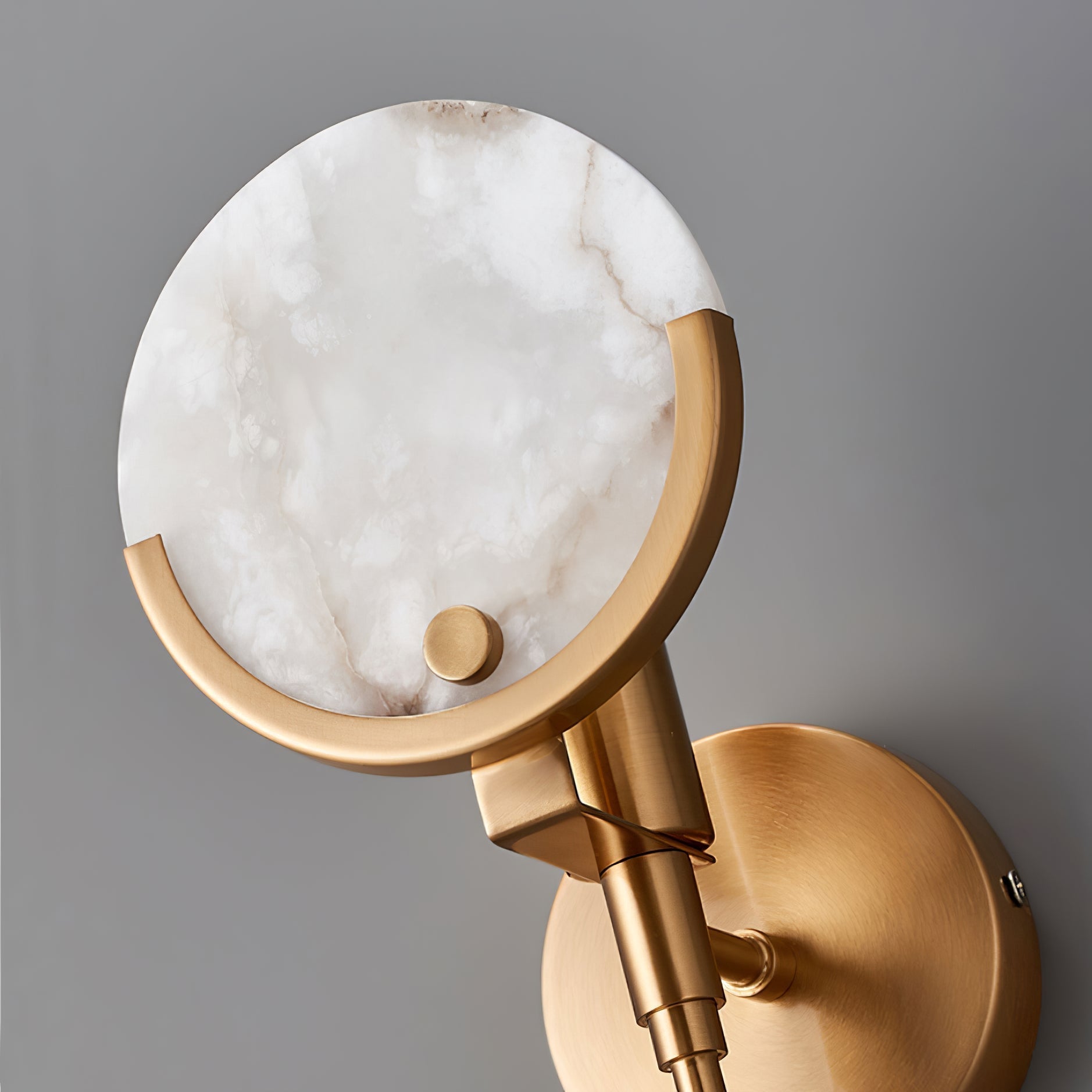 Ljomuvyo Modern Minimalist Brass Alabaster Sconce Wall Lamp - Letslighting