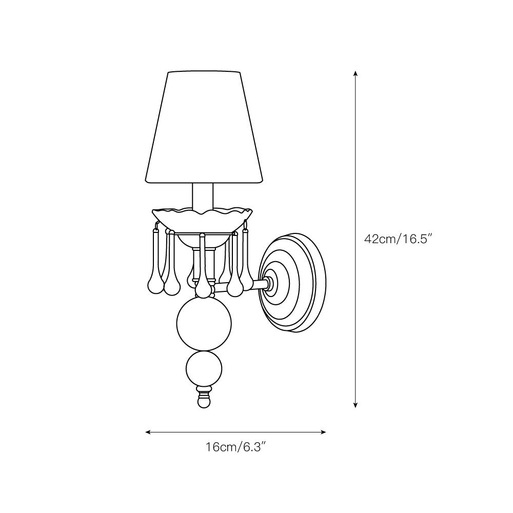 Qvistuvyh Postmoderne Luxus-Wandleuchte aus Stoff und Kristall-Letslighting