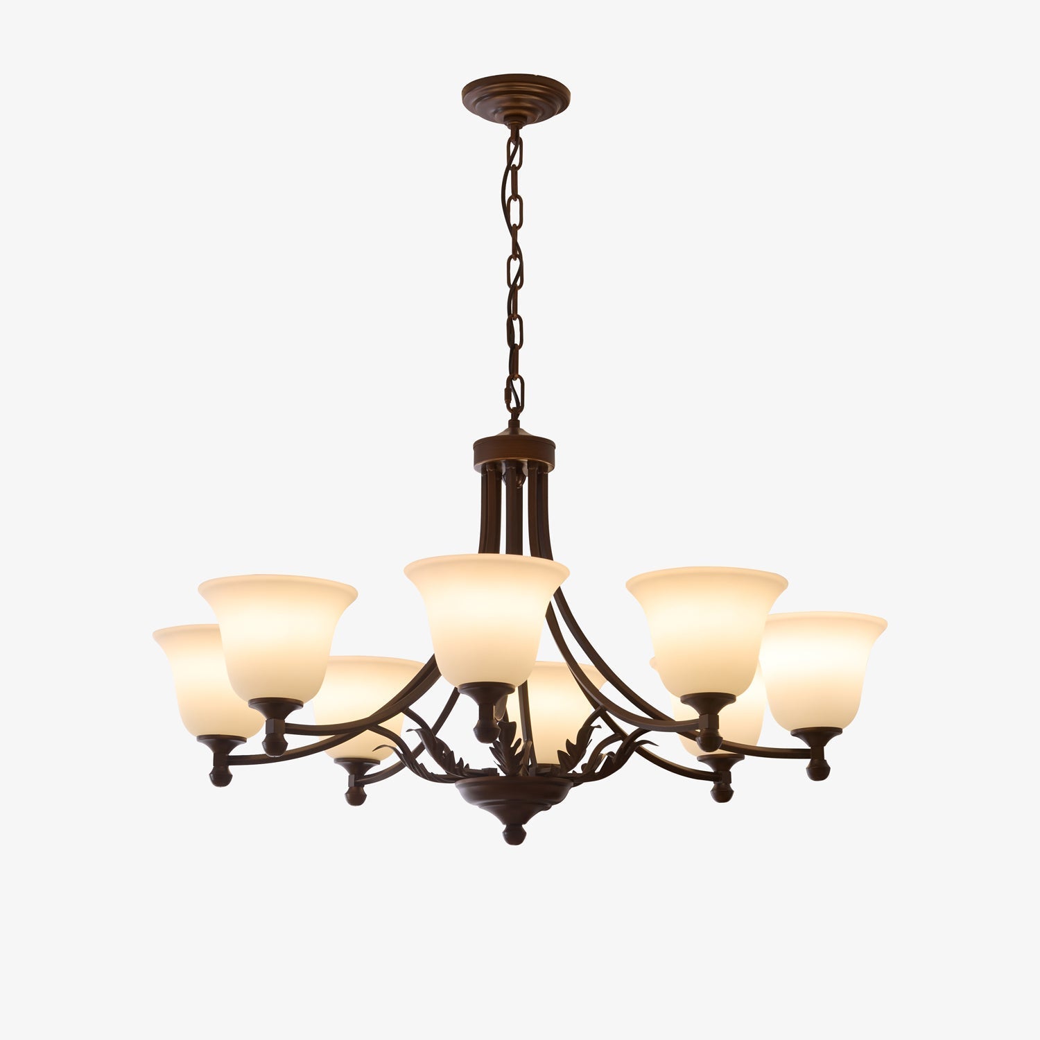 Elorira Traditioneller Eleganter Kronleuchter aus Bloom-Glas-Letslighting